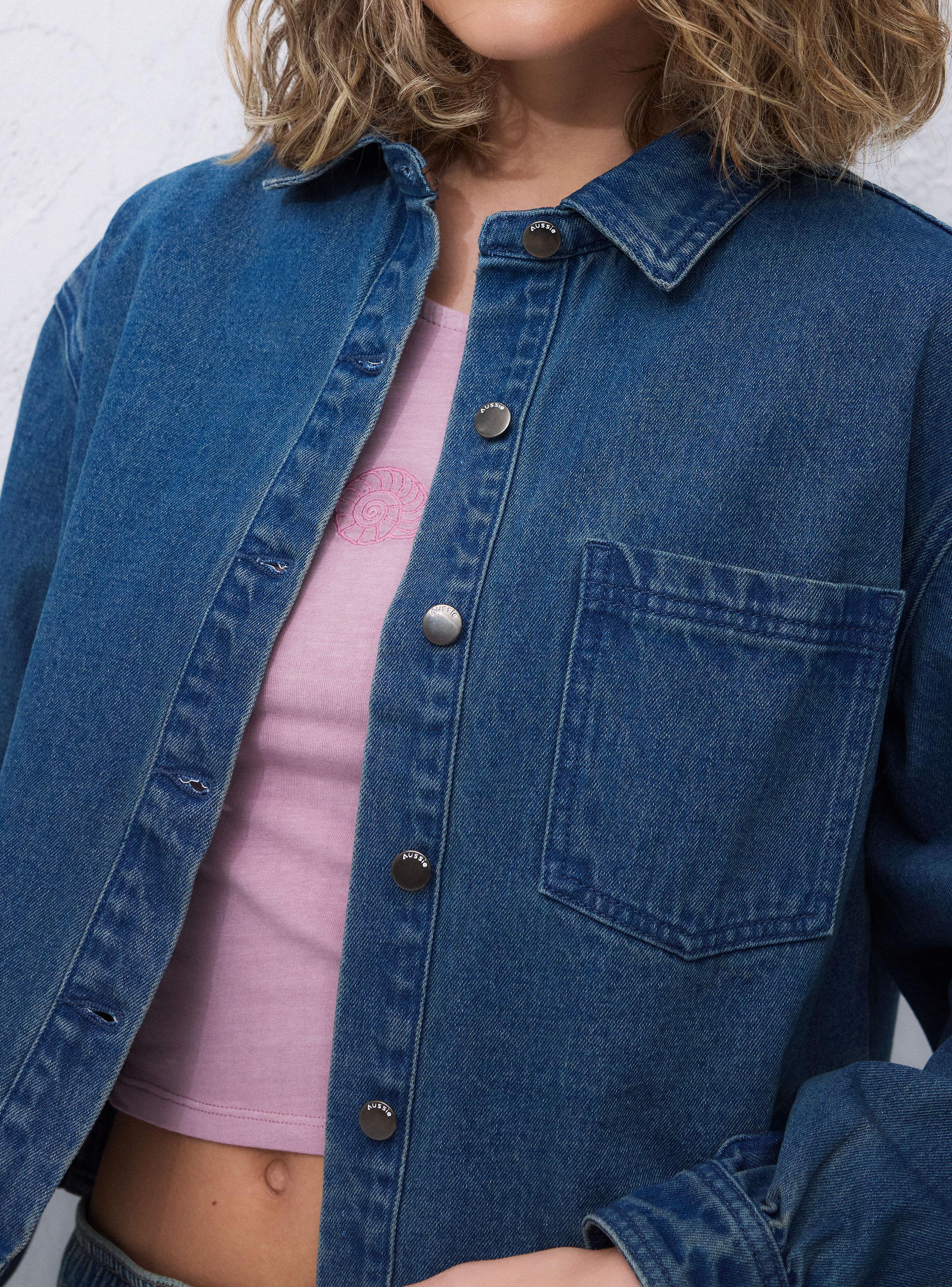 Chaqueta Sobrecamisa Denim Holgado-3