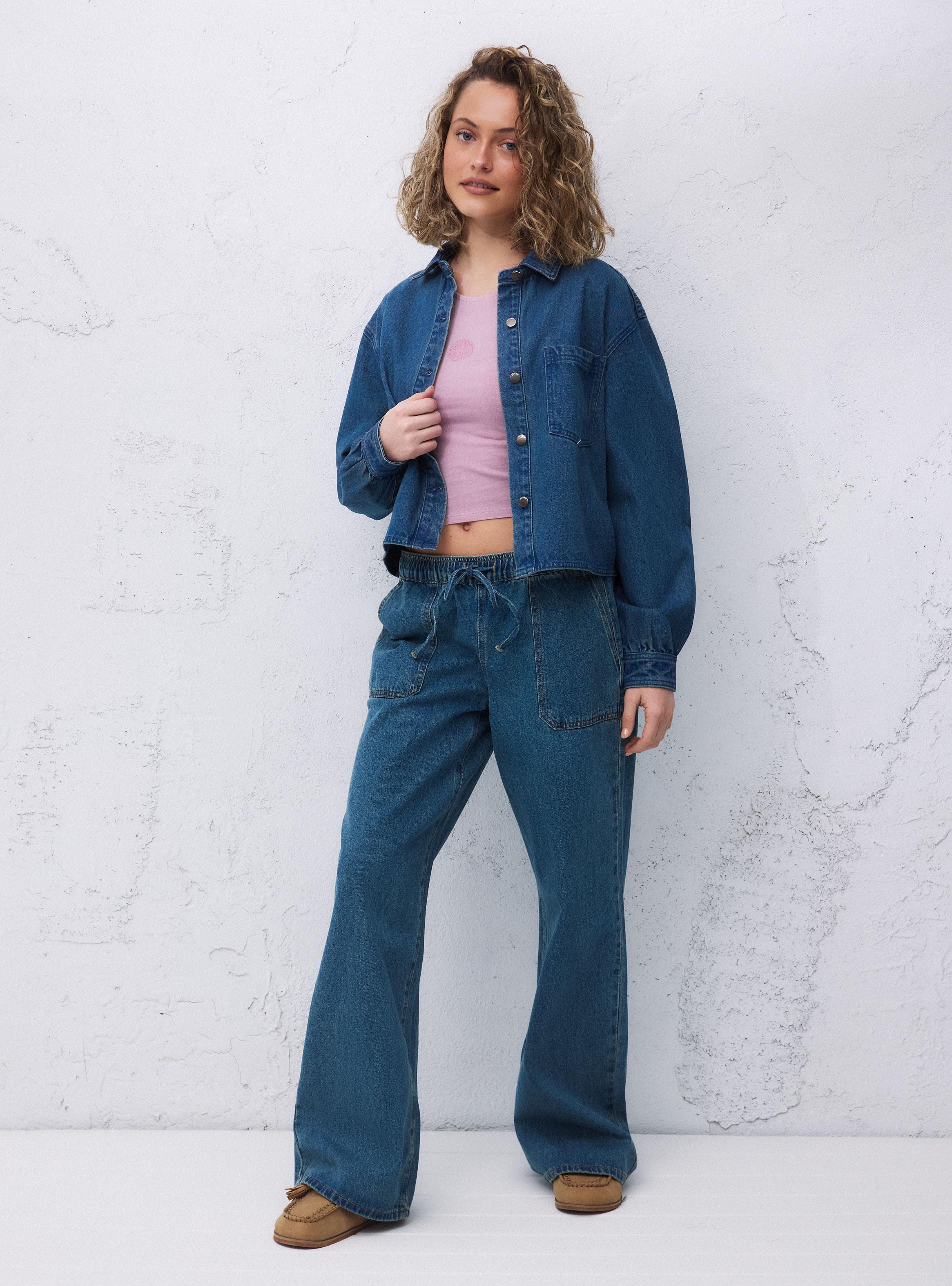 Chaqueta Sobrecamisa Denim Holgado-4