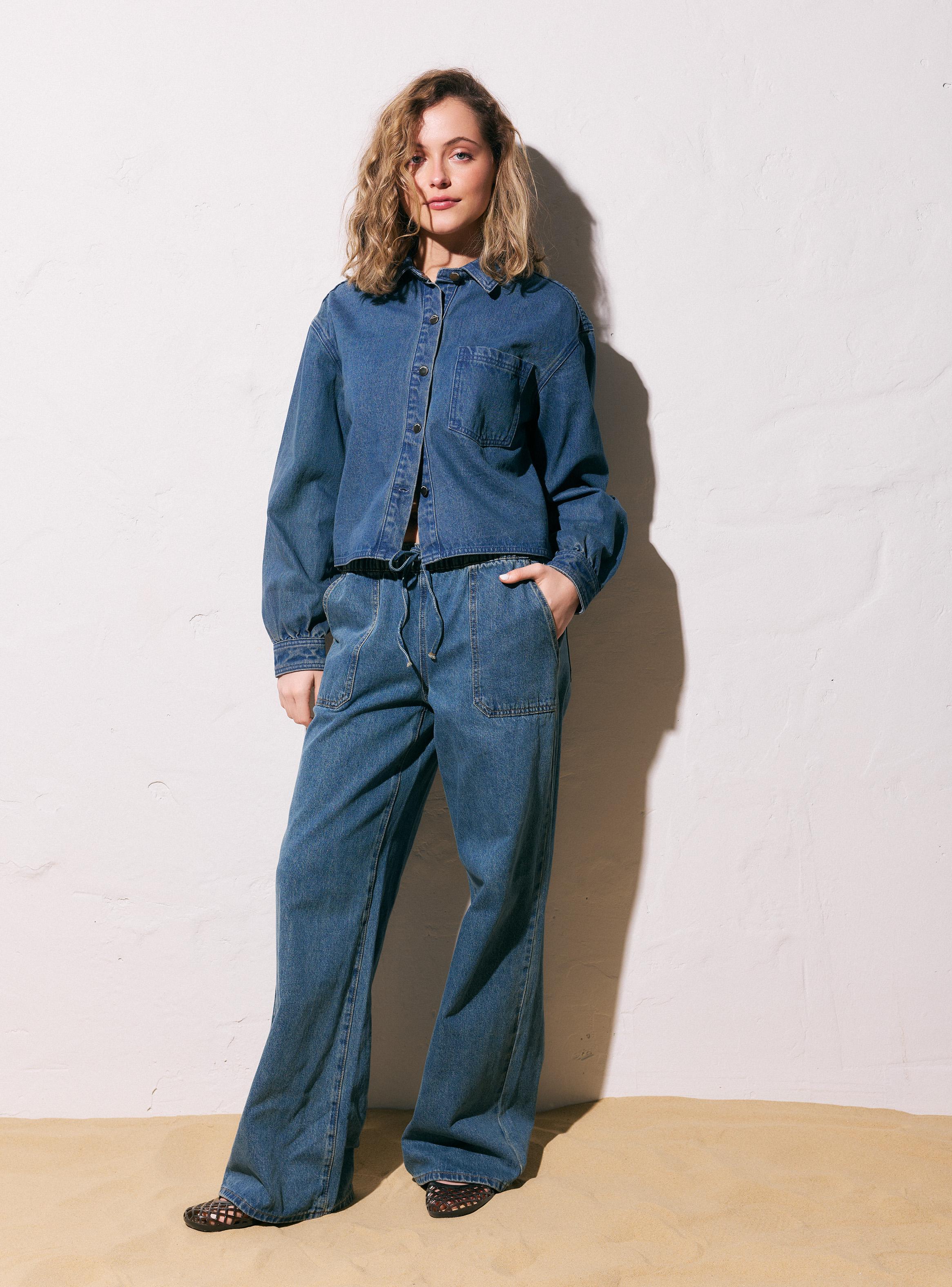 Chaqueta Sobrecamisa Denim Holgado-4
