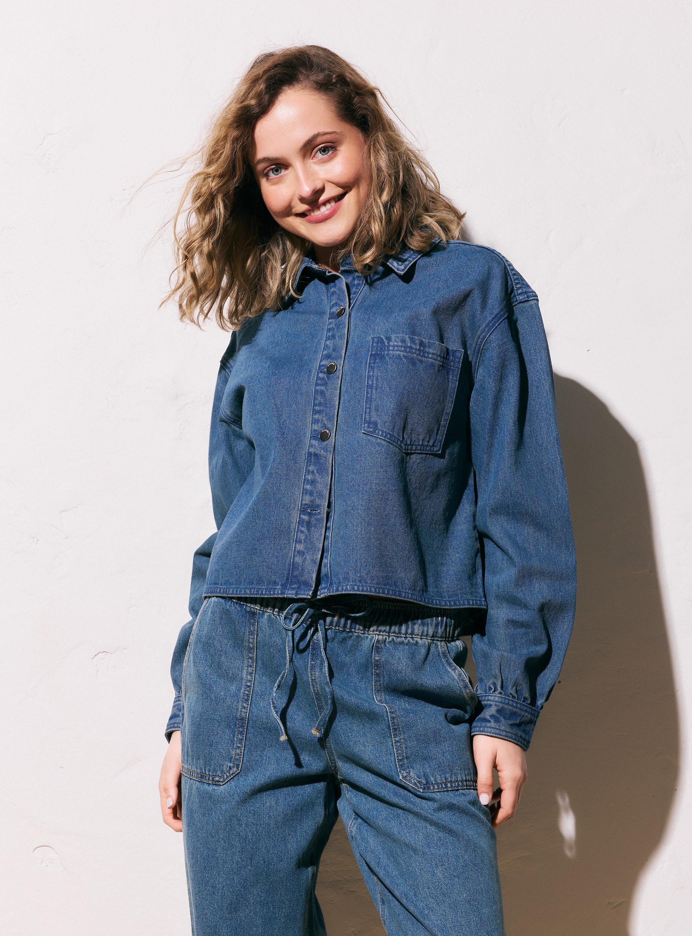 Chaqueta Sobrecamisa Denim Holgado-0