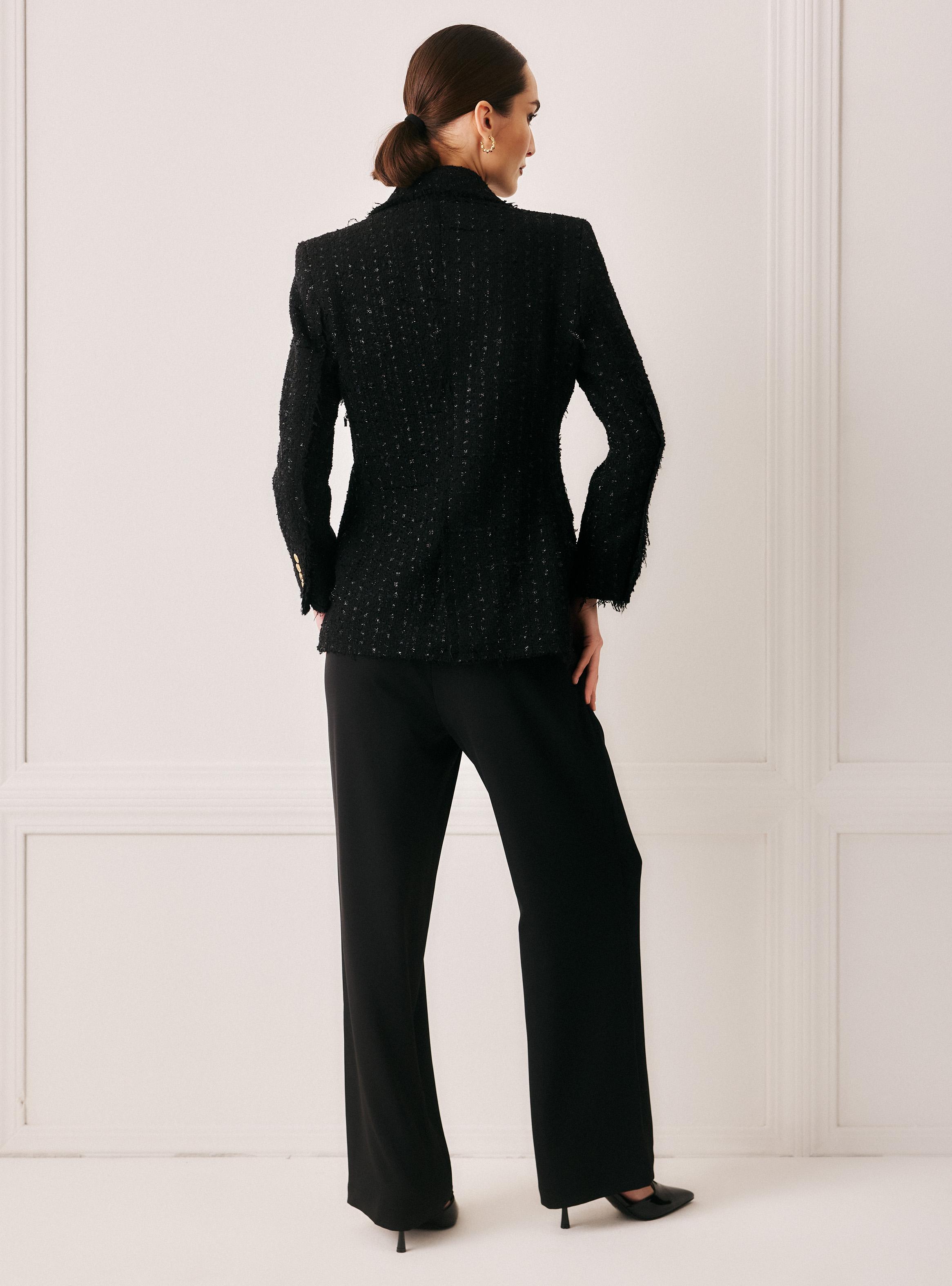 Blazer de Tweed Cruzado Botones con Escudo-5