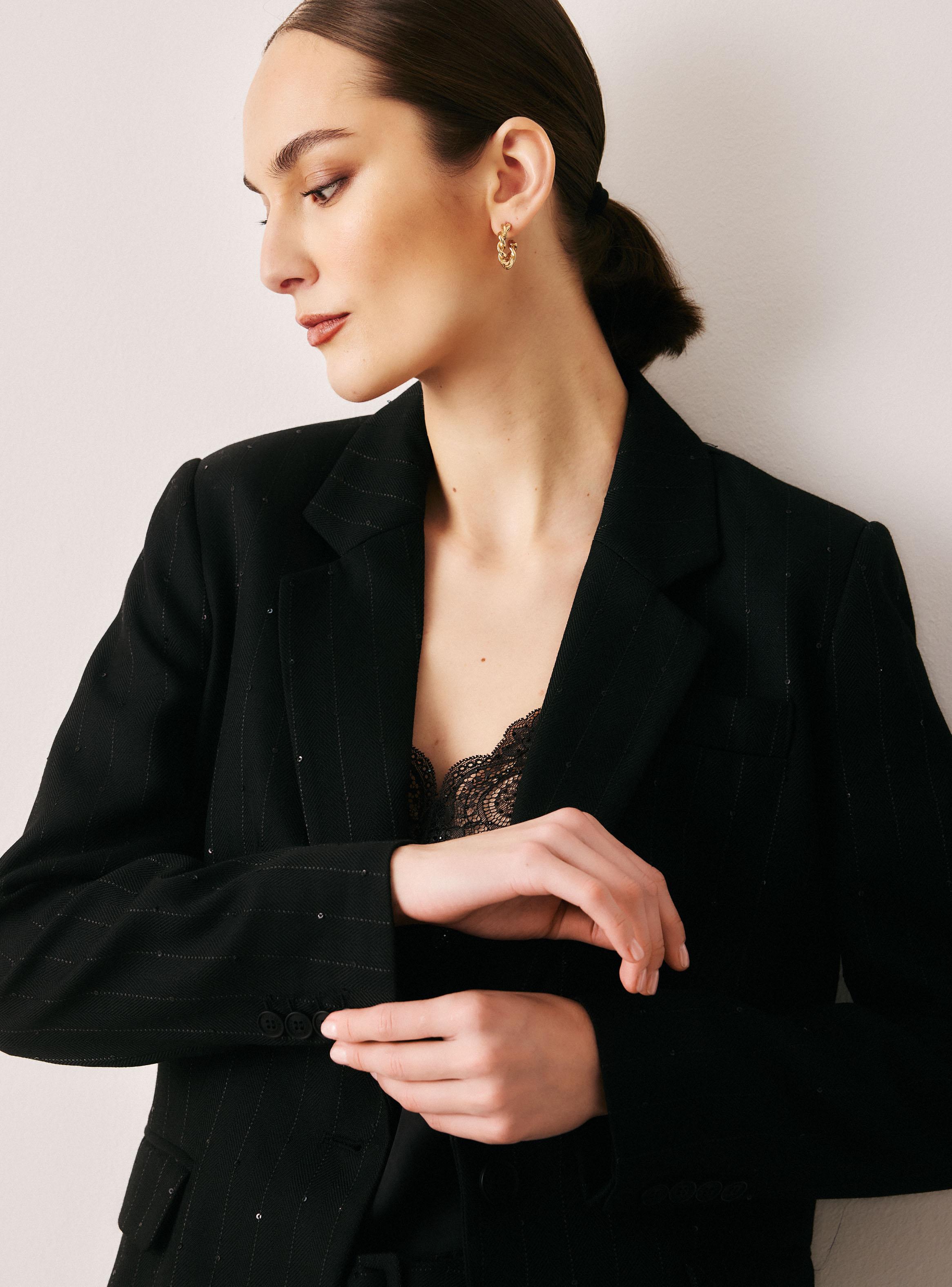 Blazer Sastrero Rayas y Lentejuelas-3