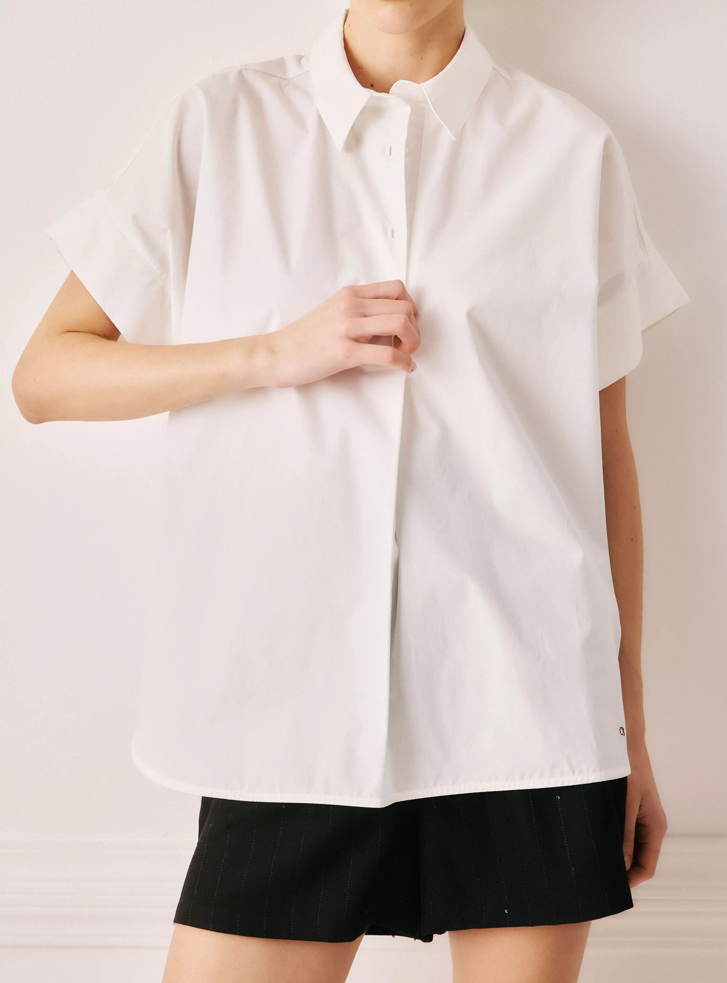 Blusa Cuello Camisero y Manga Kimono-3