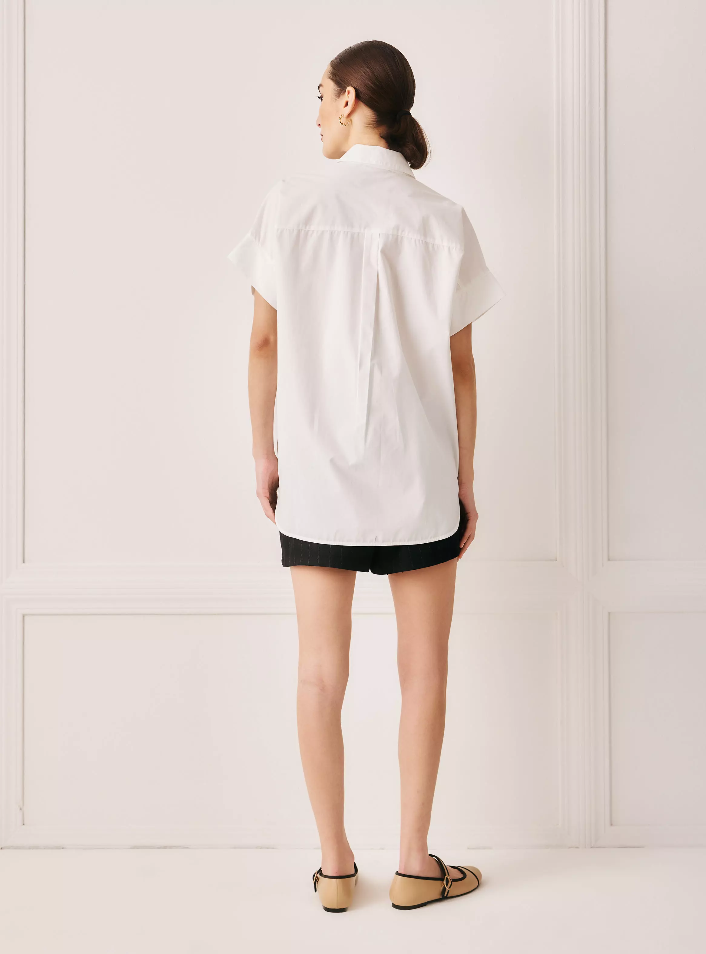 Blusa Cuello Camisero y Manga Kimono-5