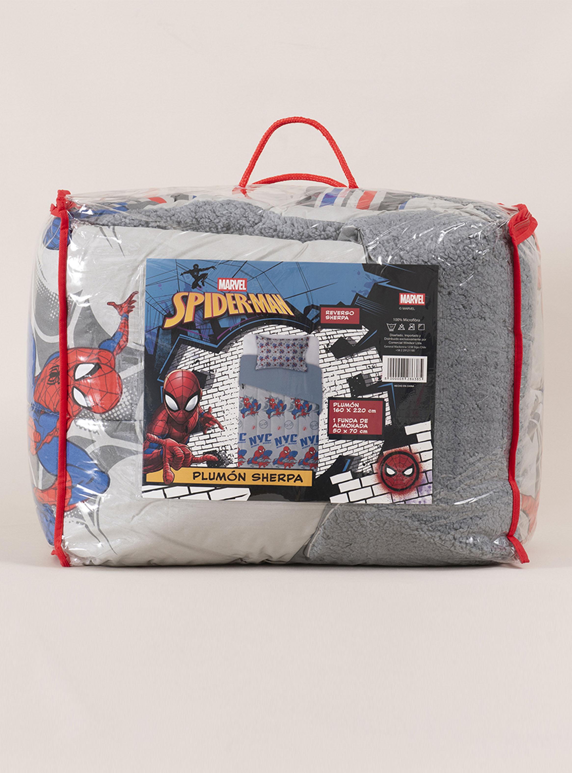 Plumón Microfibra Sherpa Spiderman 1.5 Plazas-2