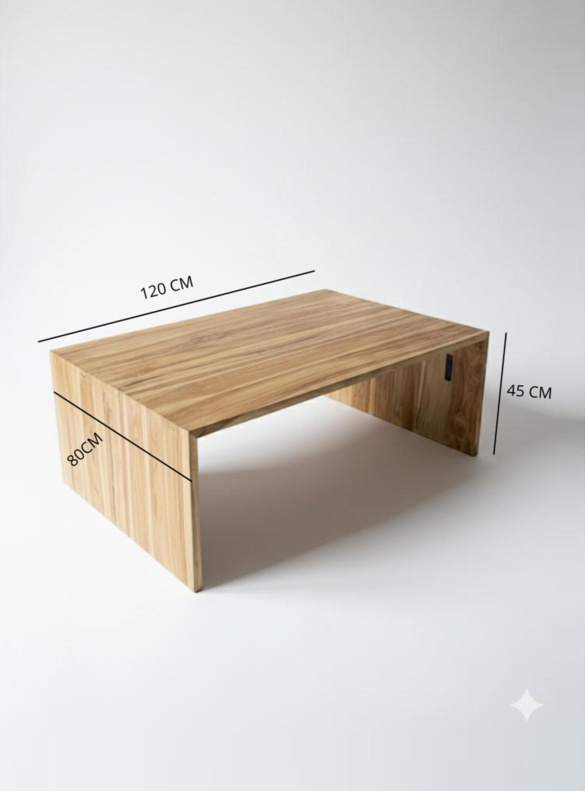 Mesa de Centro Corchete Madera 120 cm-2