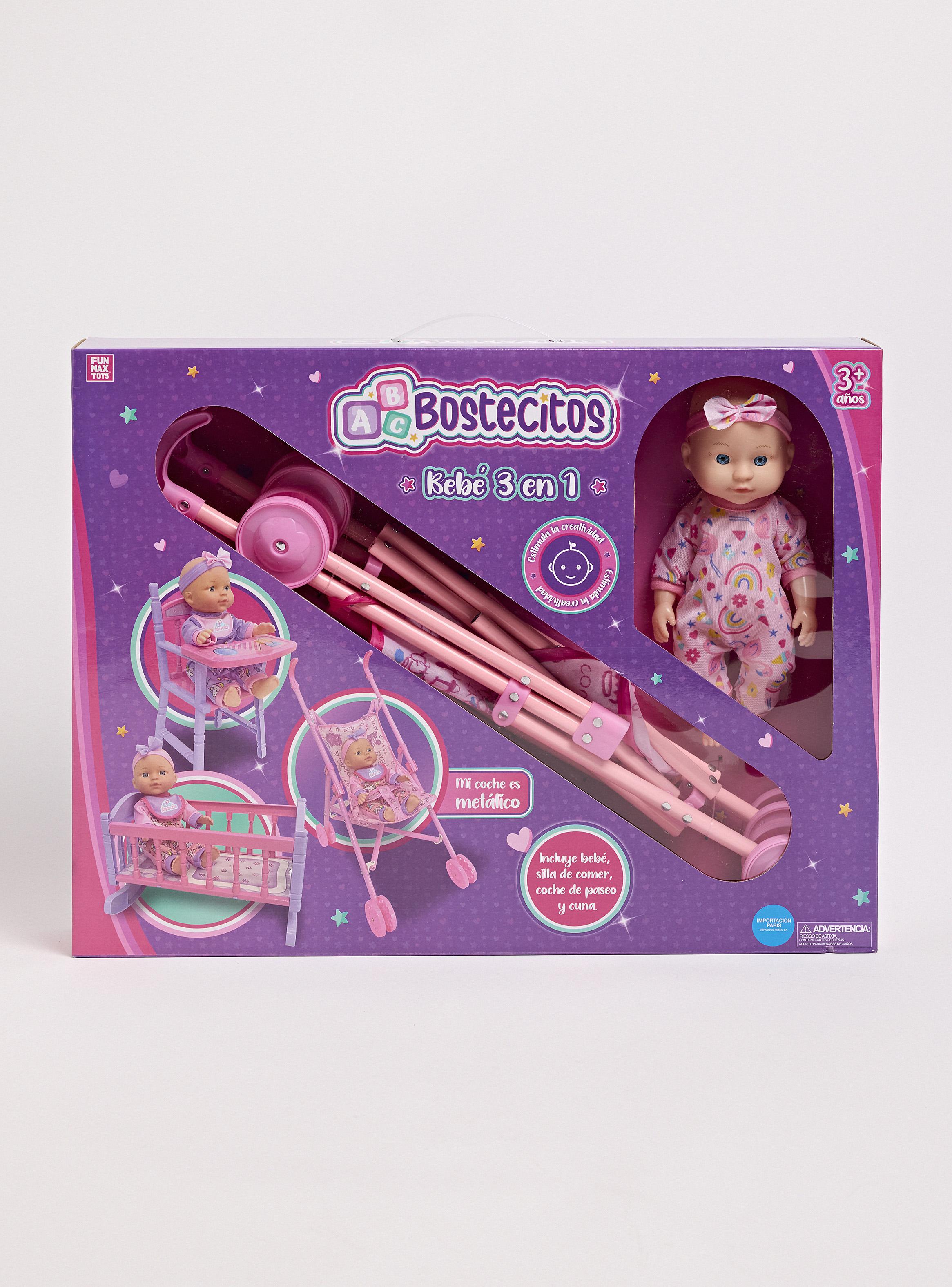 Muñeca 3 Pack: Cuna + Silla + Coche-3