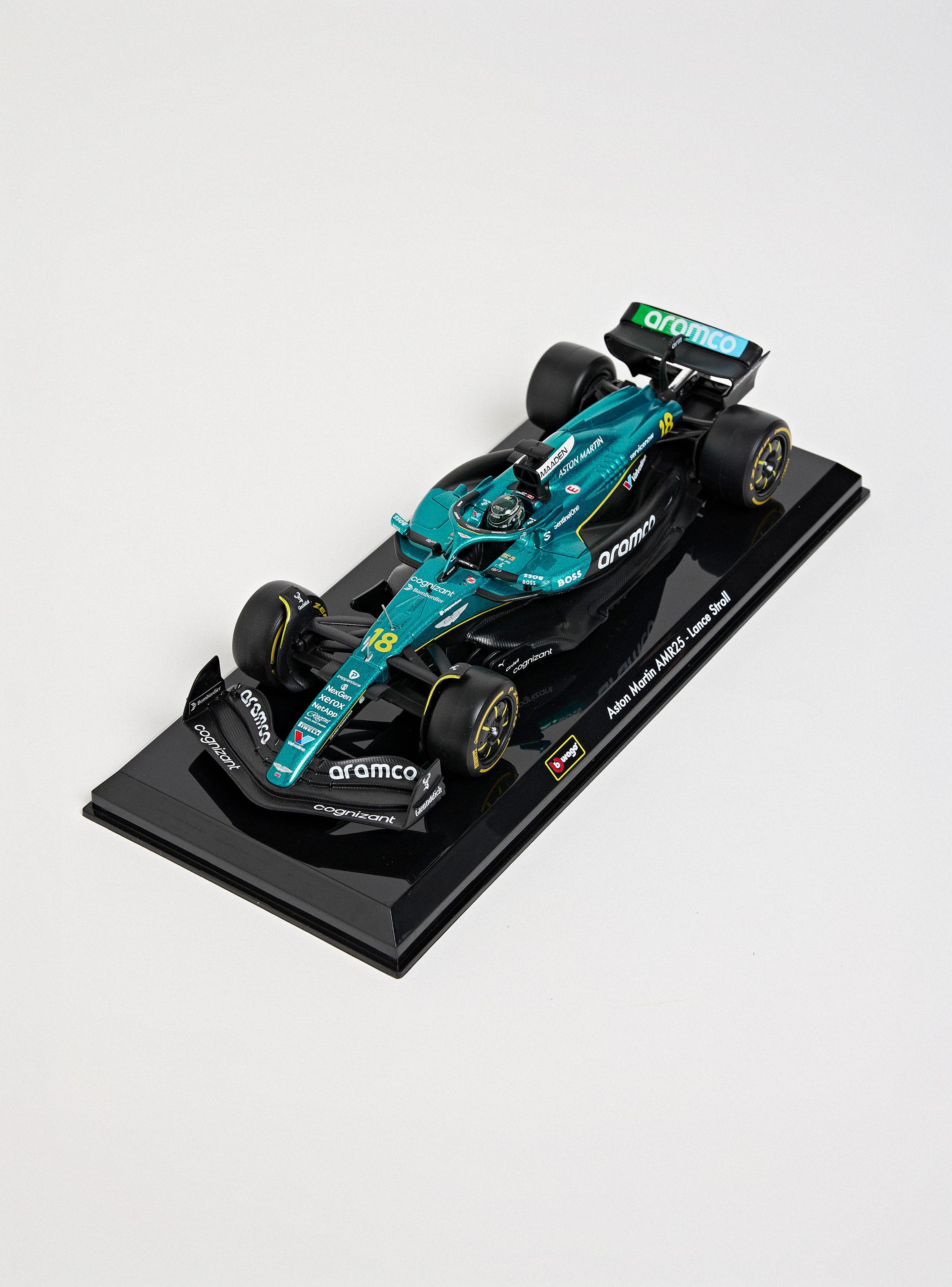 Auto de Carrera Aston Martin AMR25 2025 F1 1:24 con Casco-2