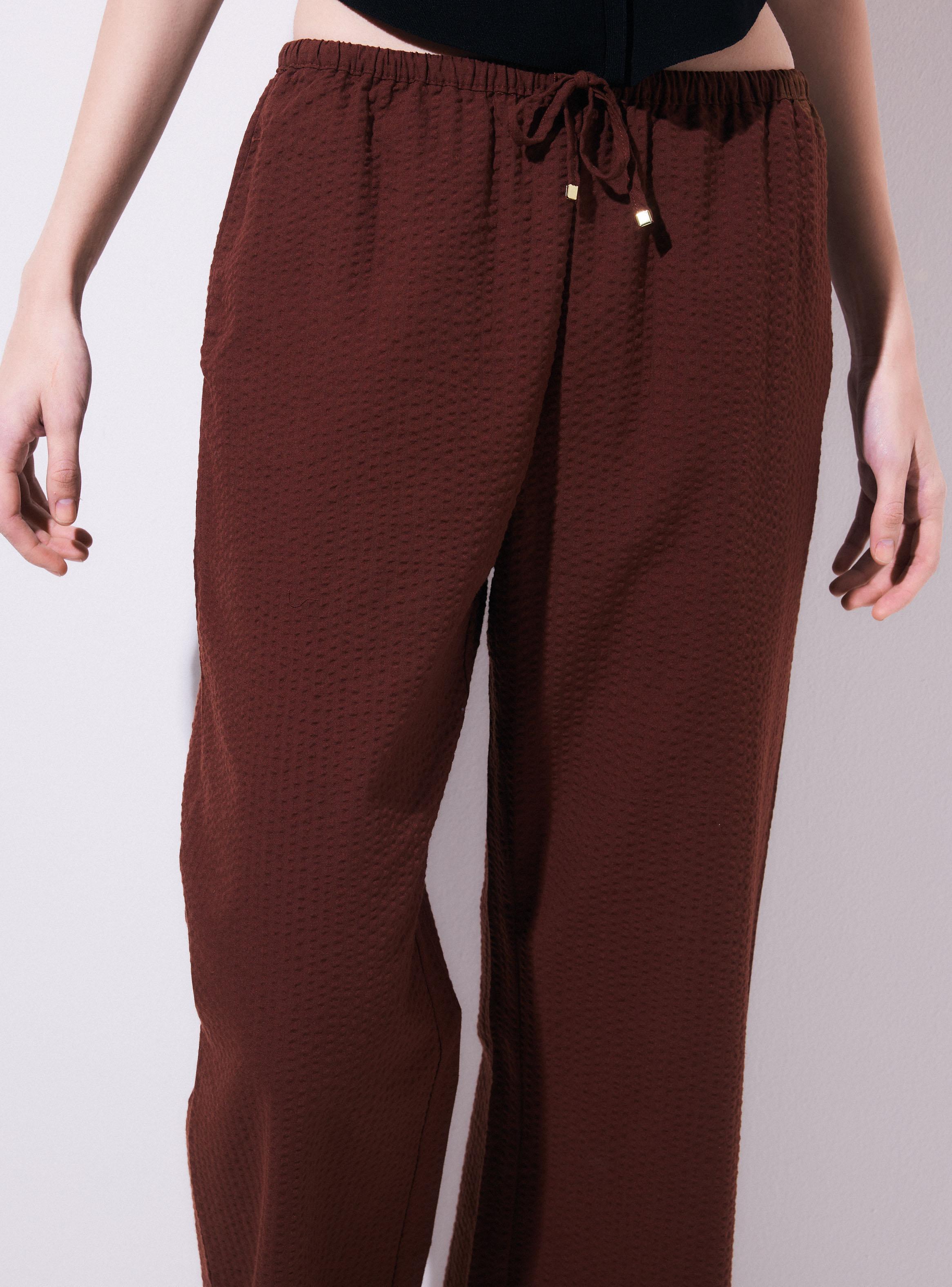 Pantalón Wide Leg con Cordón y Cintura Elasticada-2