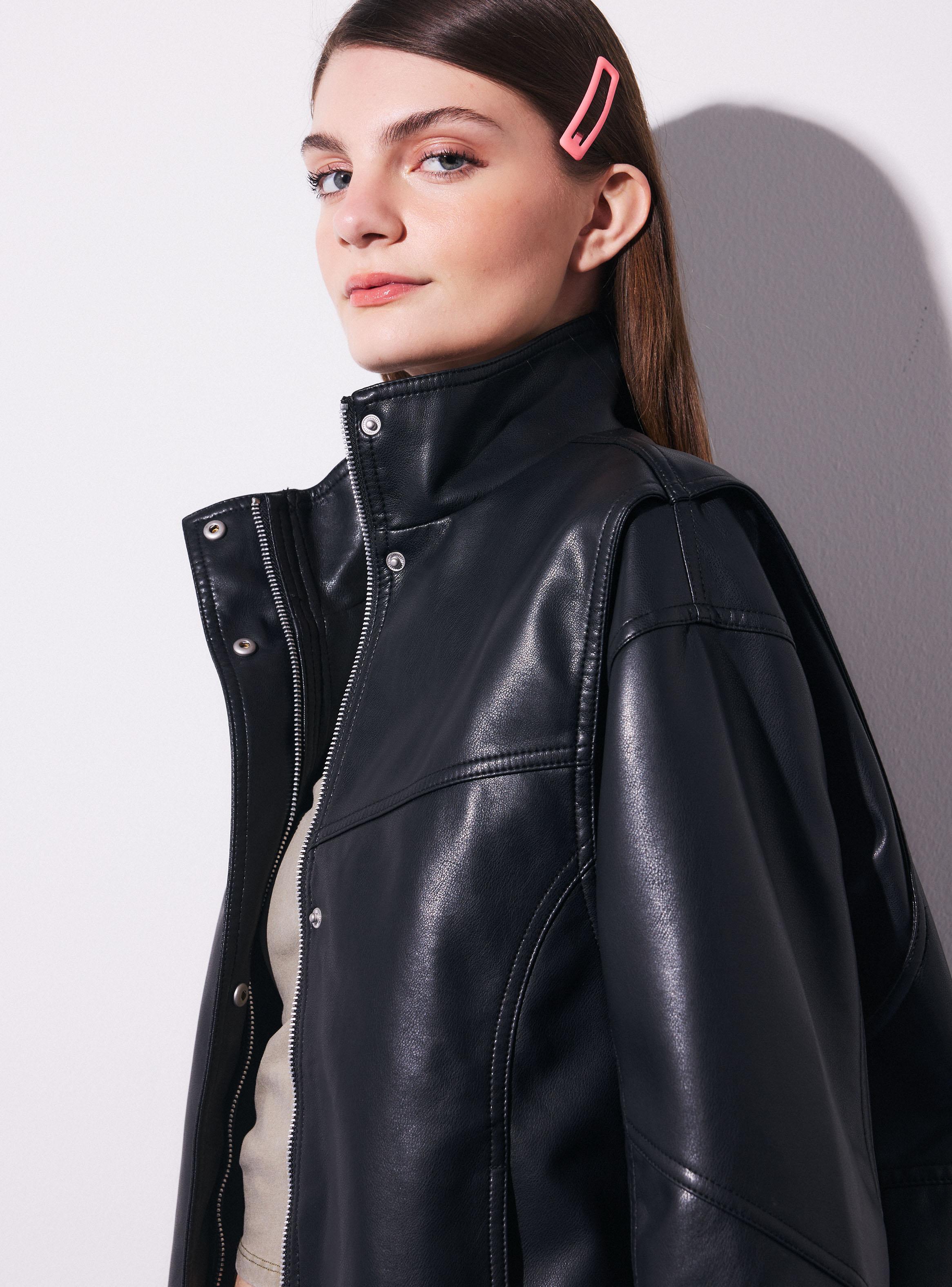 Chaqueta Oversize con Cierre Frontal con Puños-2