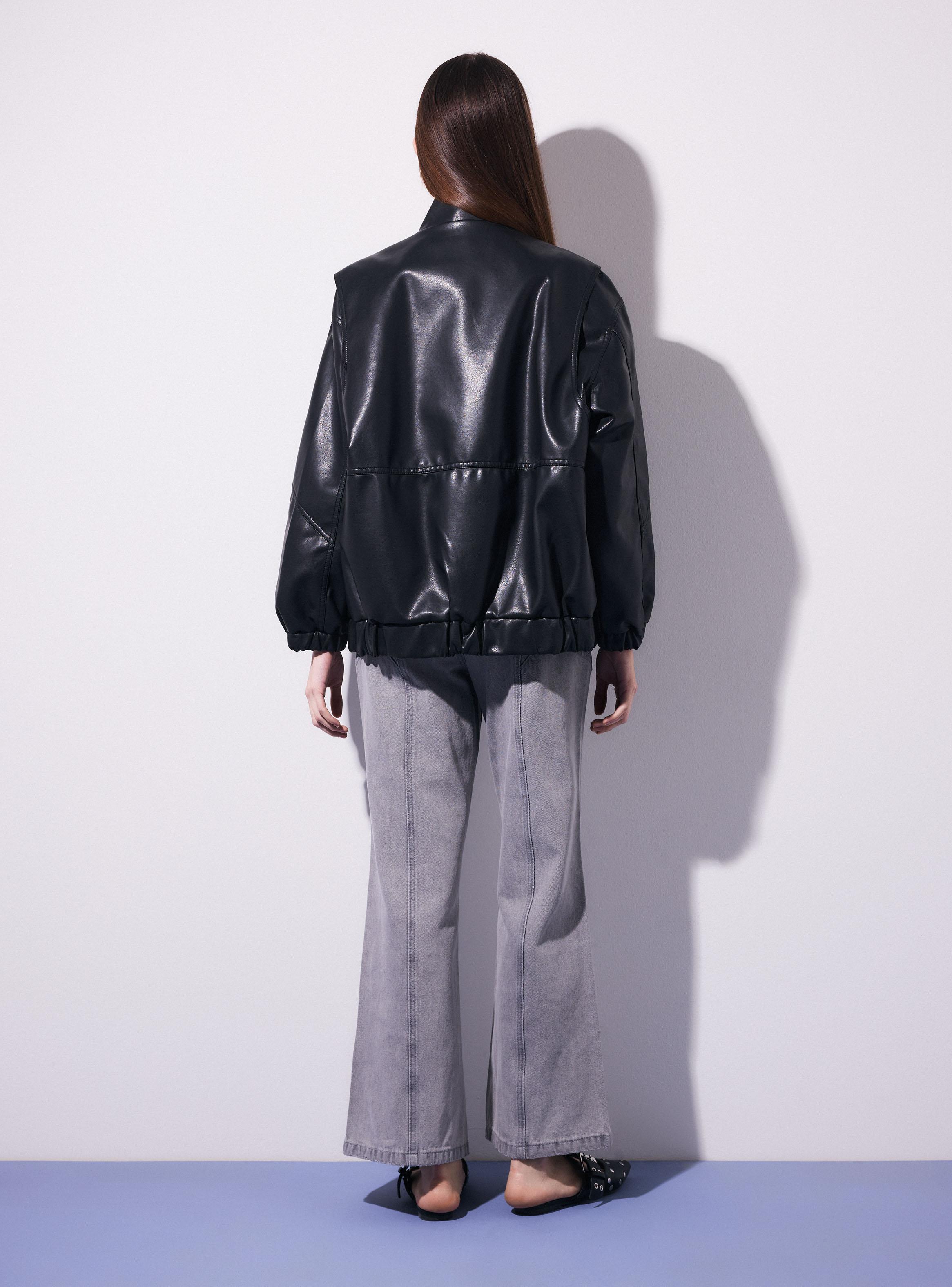 Chaqueta Oversize con Cierre Frontal con Puños-5