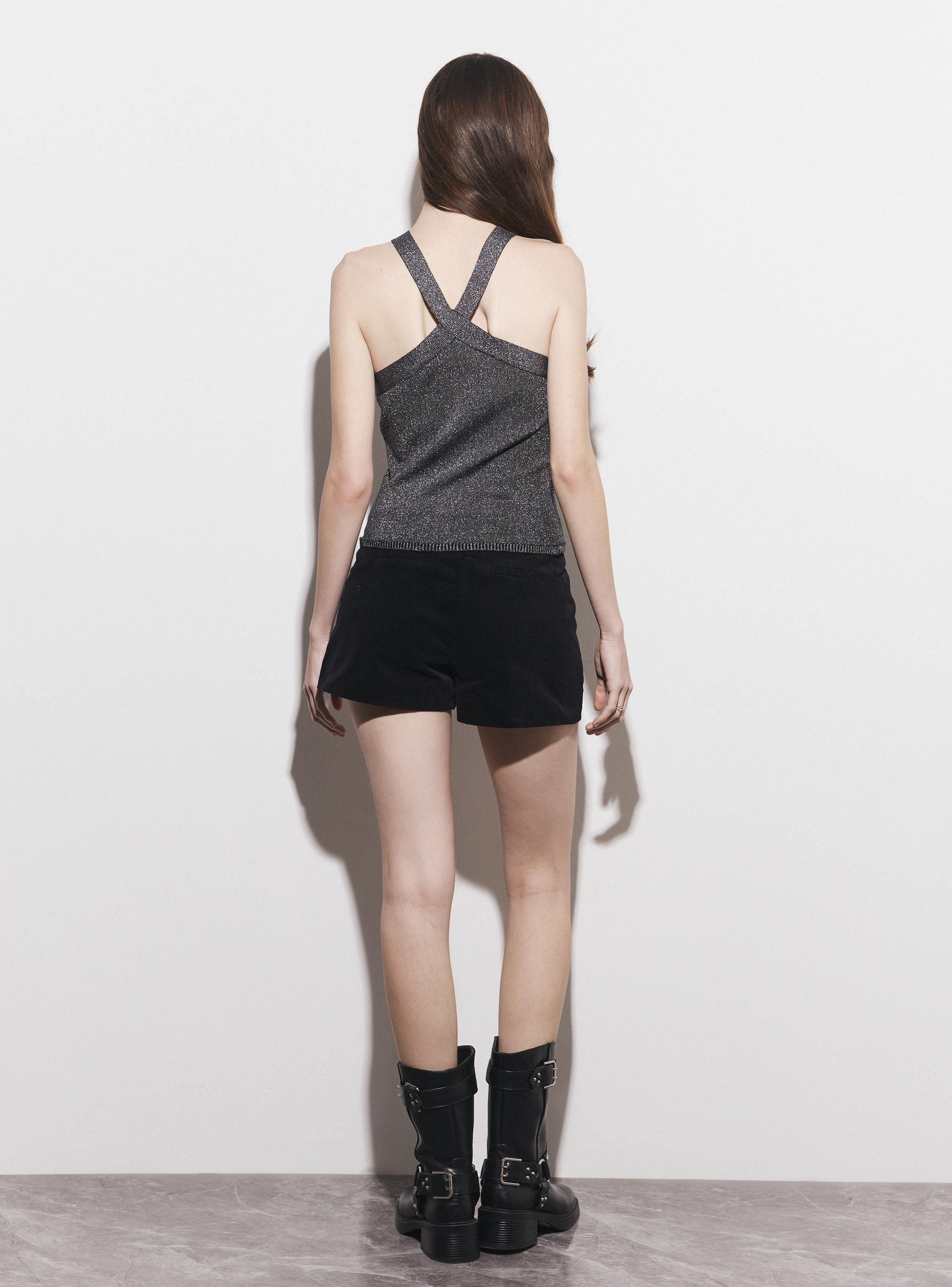 Polera sin Manga Halter Cruzado Lurex-5