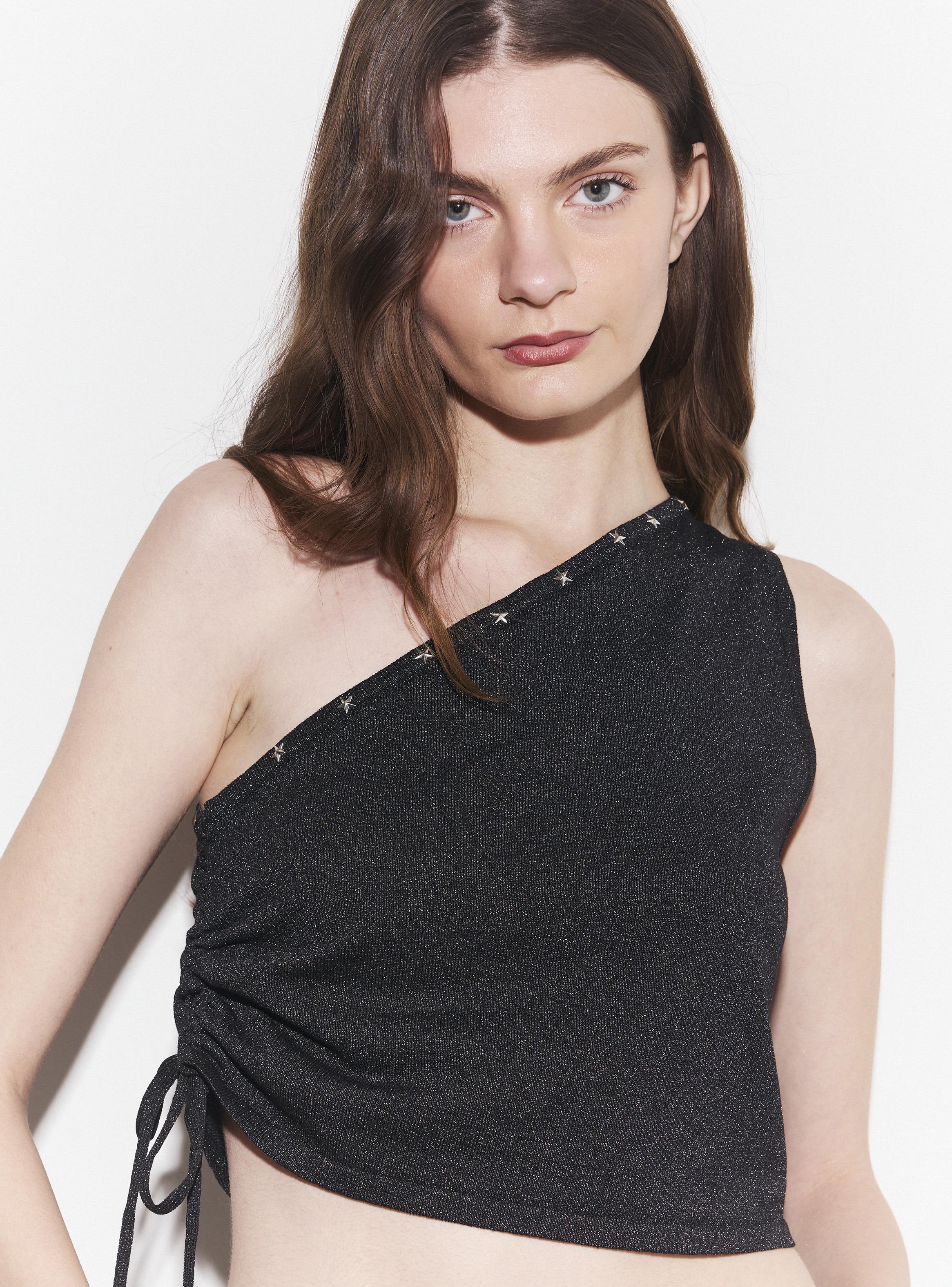 Polera sin Manga Strass en Escote con Lurex-2