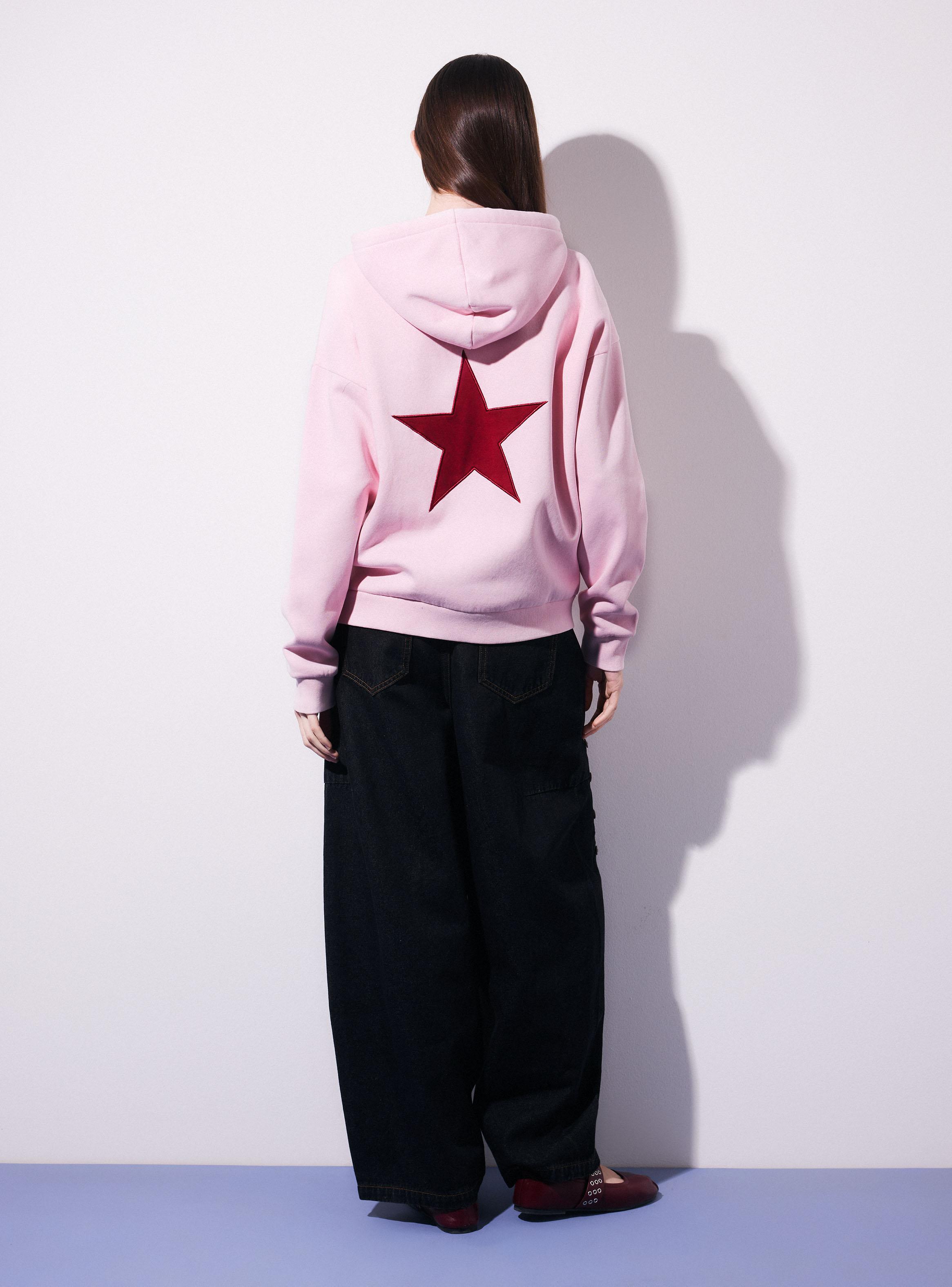 Polerón Oversize con Capucha y Estrella Bordada-5