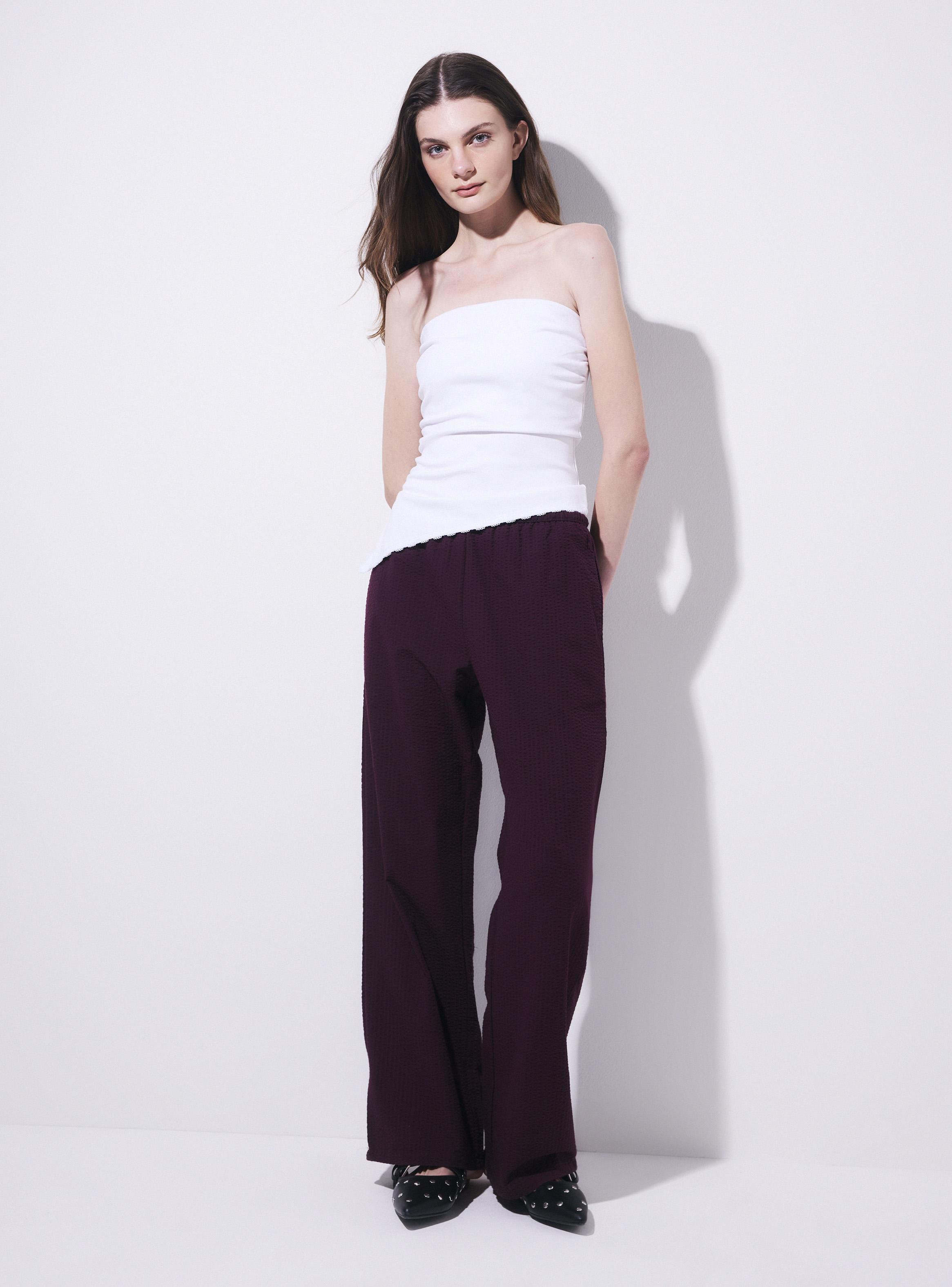 Polera Strapless Ajustada con Encaje Ruedo-4