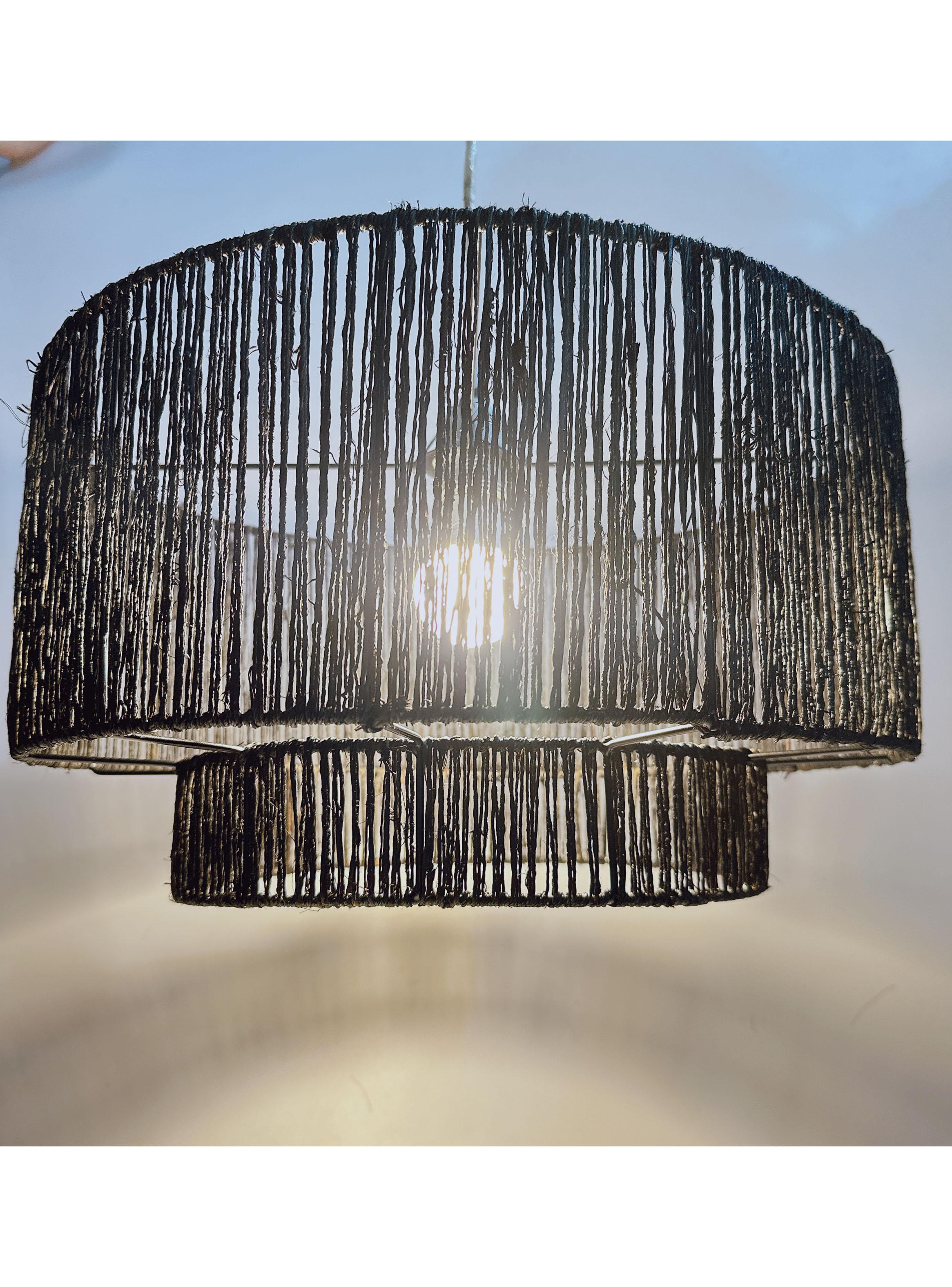 Lámpara Colgar 2P Yute E27-2