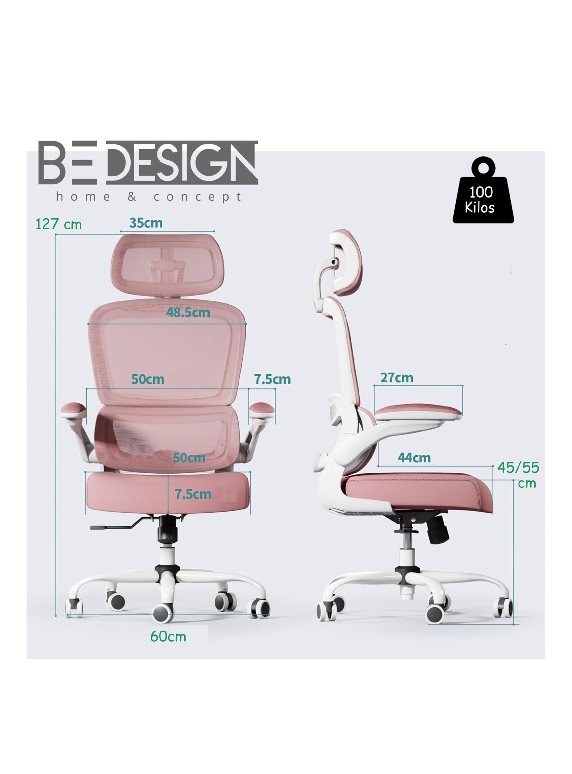 Silla de Escritorio Ergonómica Rosado-1