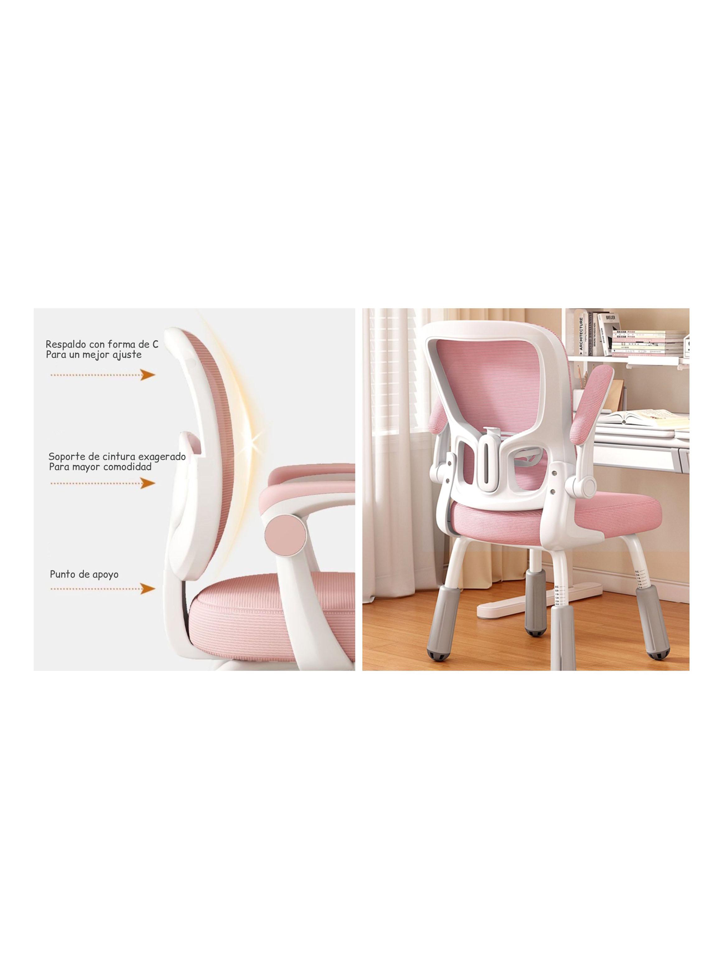 Silla de Escritorio Ergonómica Infantil Rosada-2