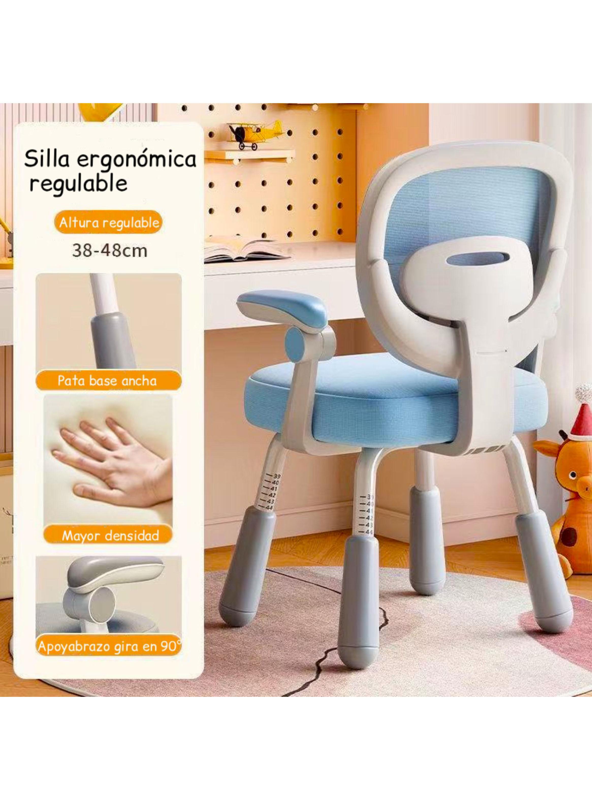 Silla de Escritorio Ergonómica Infantil Azul-3