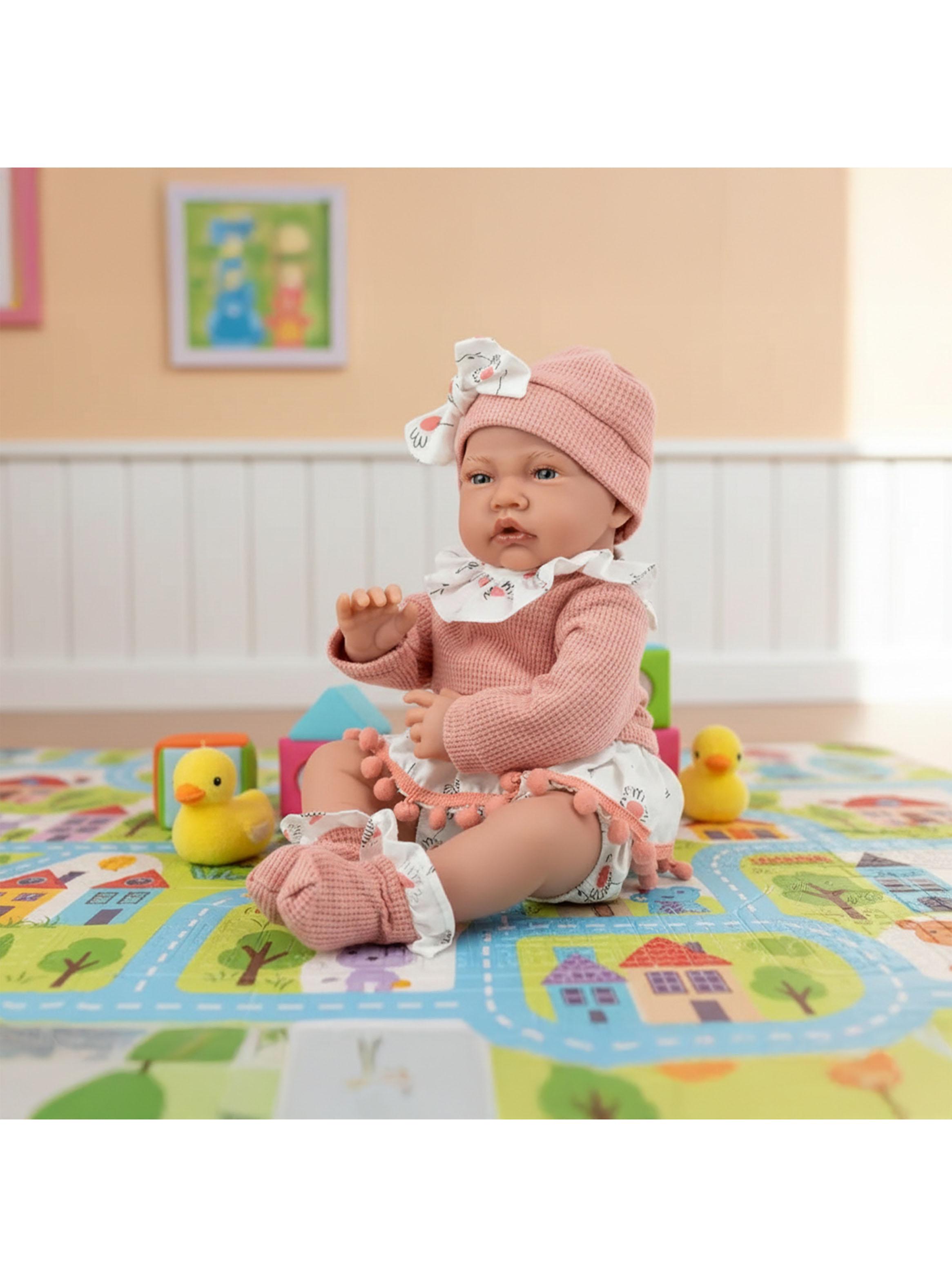 Muñeca Bebé Realista de Apego 40cm con 12 Sonidos Rosado-4