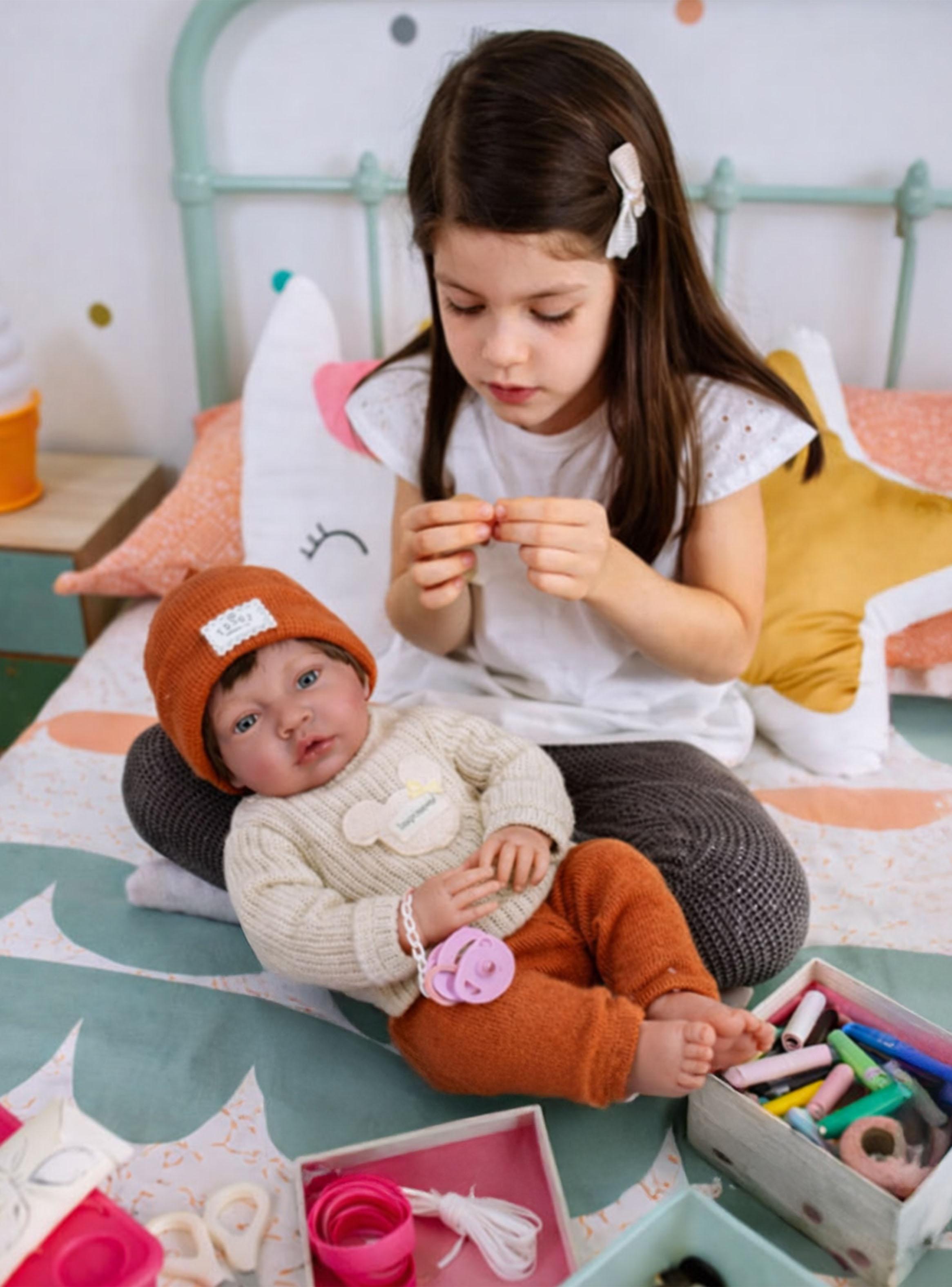 Muñeca Niño Bebé Realista de Apego 40cm con 12 Sonidos-5