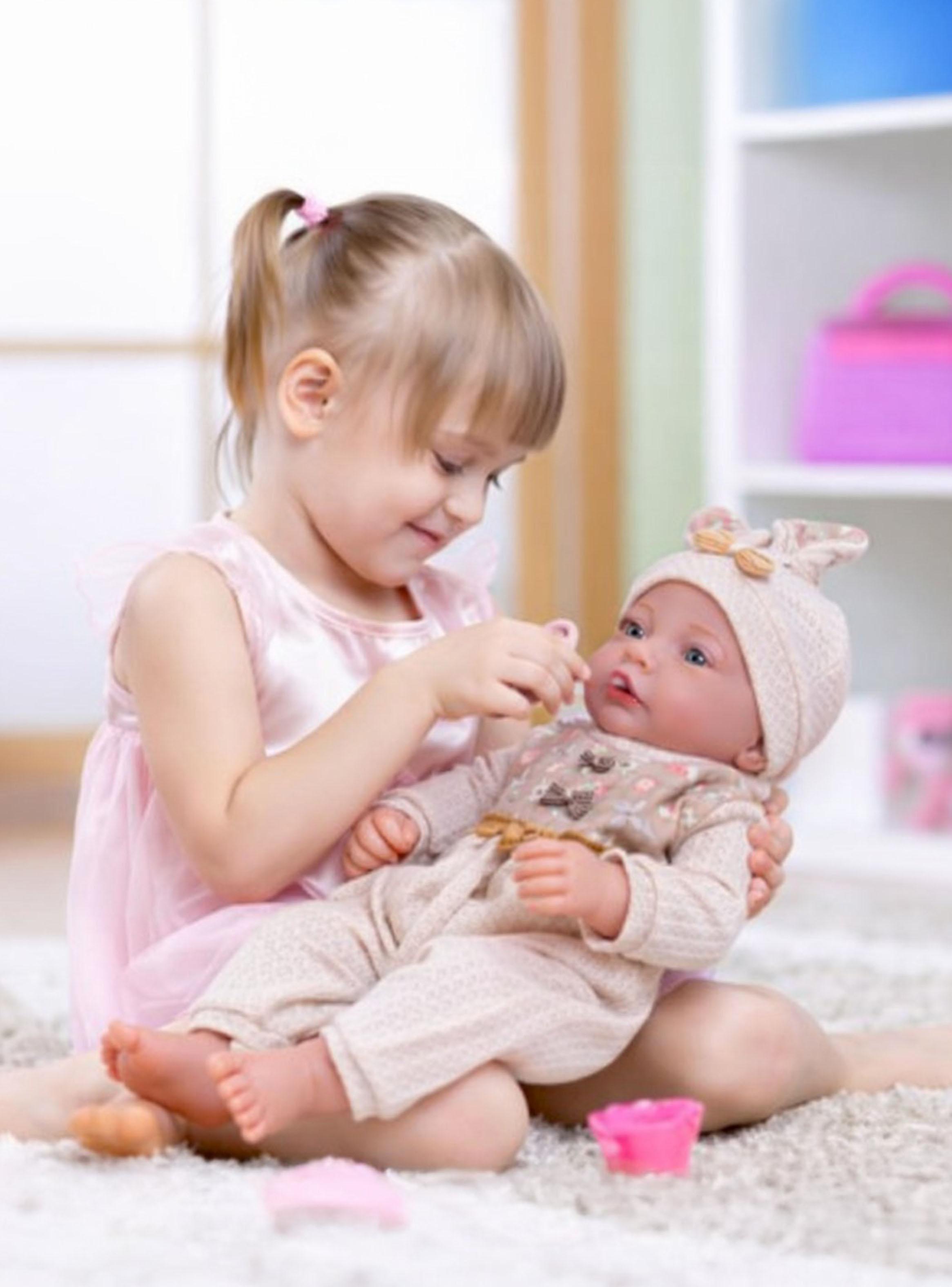 Muñeca Bebé Realista de Apego 40cm con 12 Sonidos Beige-5