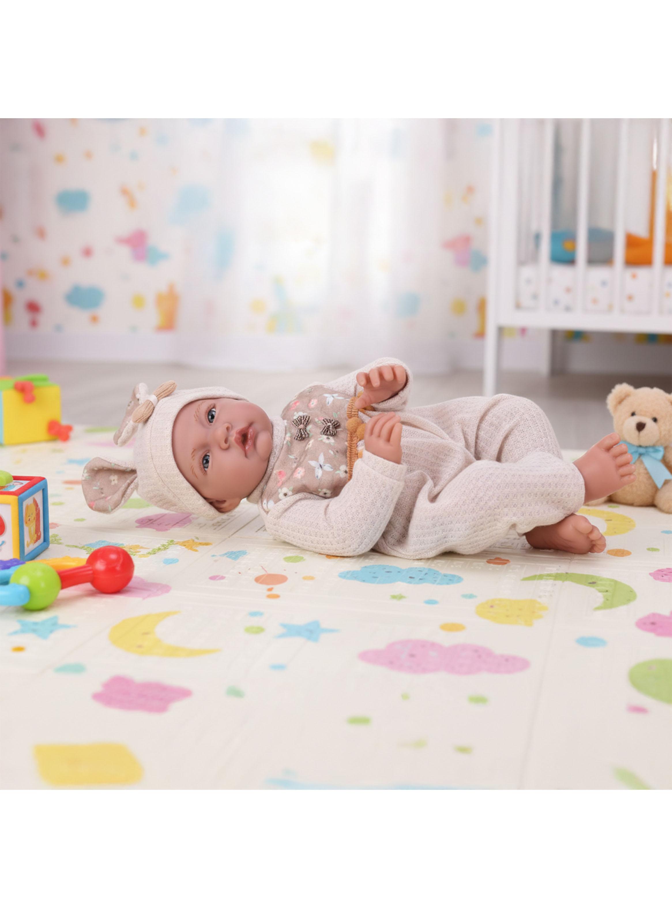 Muñeca Bebé Realista de Apego 40cm con 12 Sonidos Beige-3