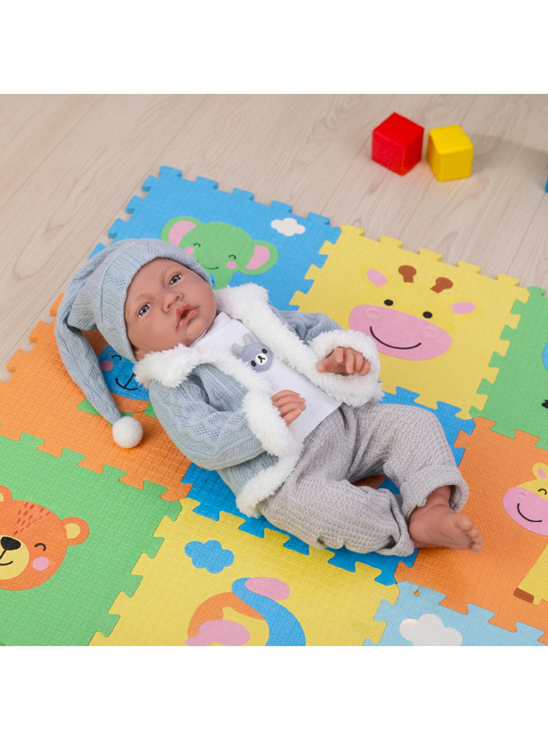 Muñeca Bebé Realista de Apego 40cm con 12 Sonidos Celeste-2