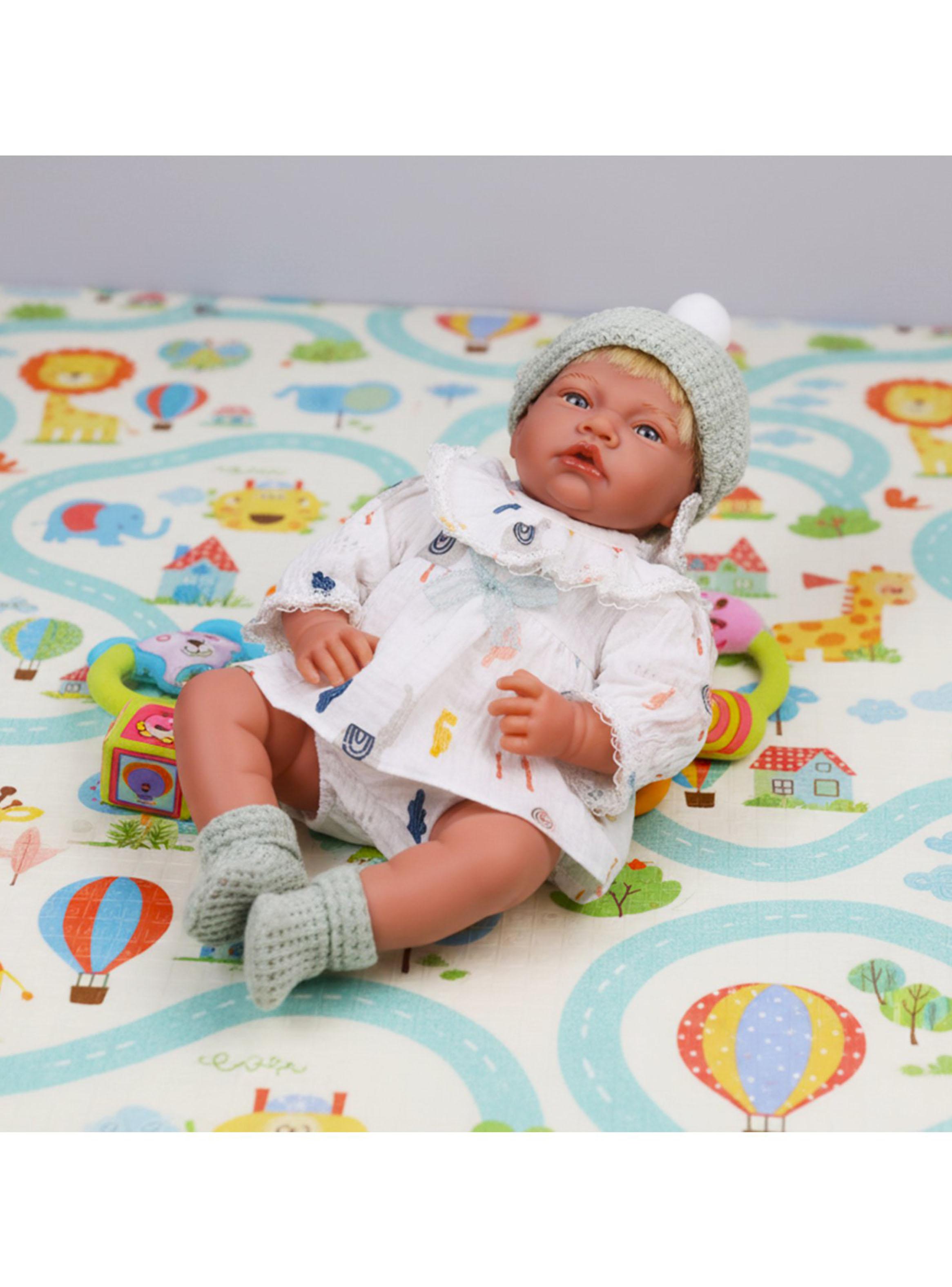 Muñeca Bebé Realista de Apego 40cm con 12 Sonidos Blanco-4