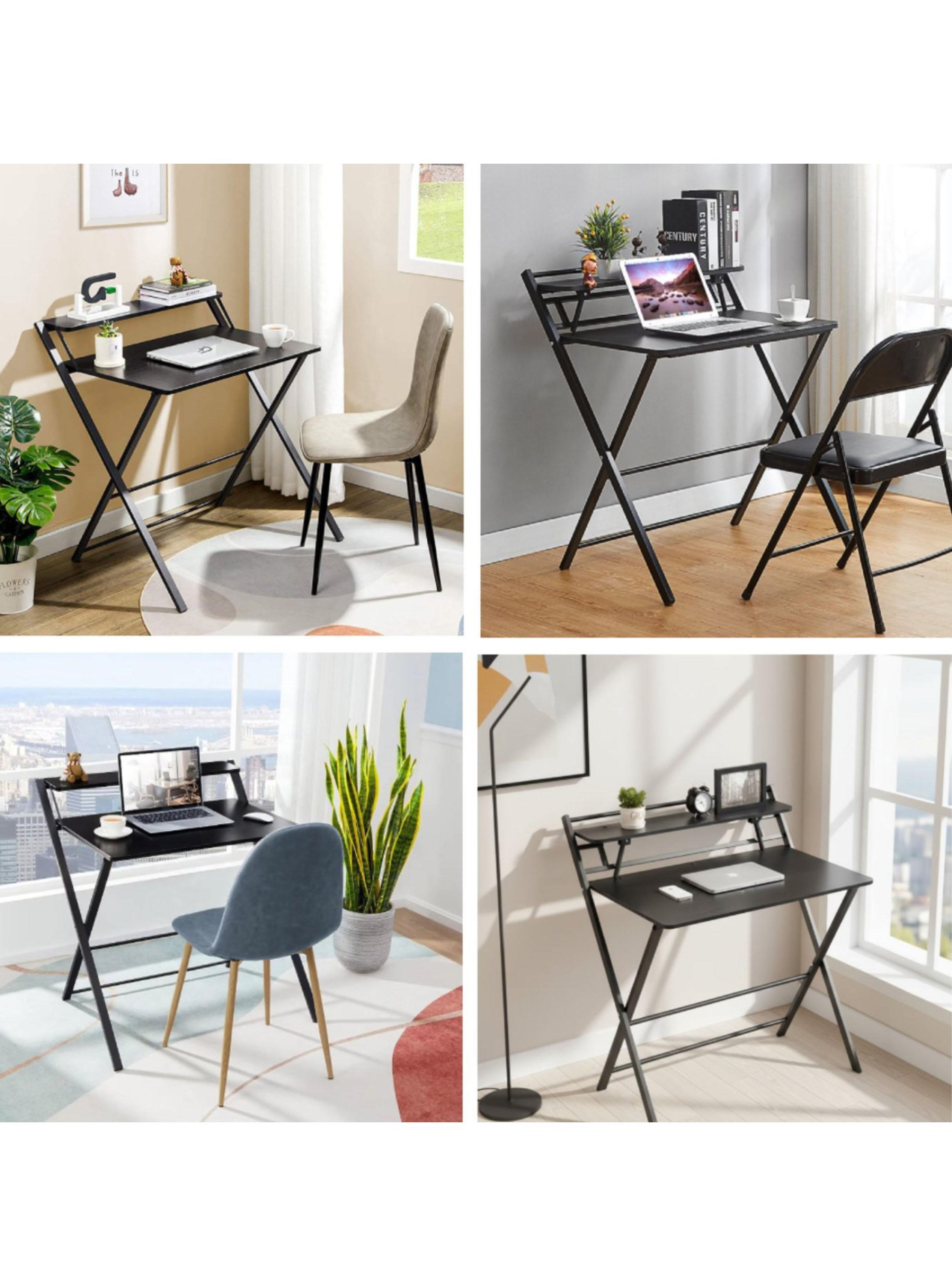Escritorio Plegable Home Office Negro-4