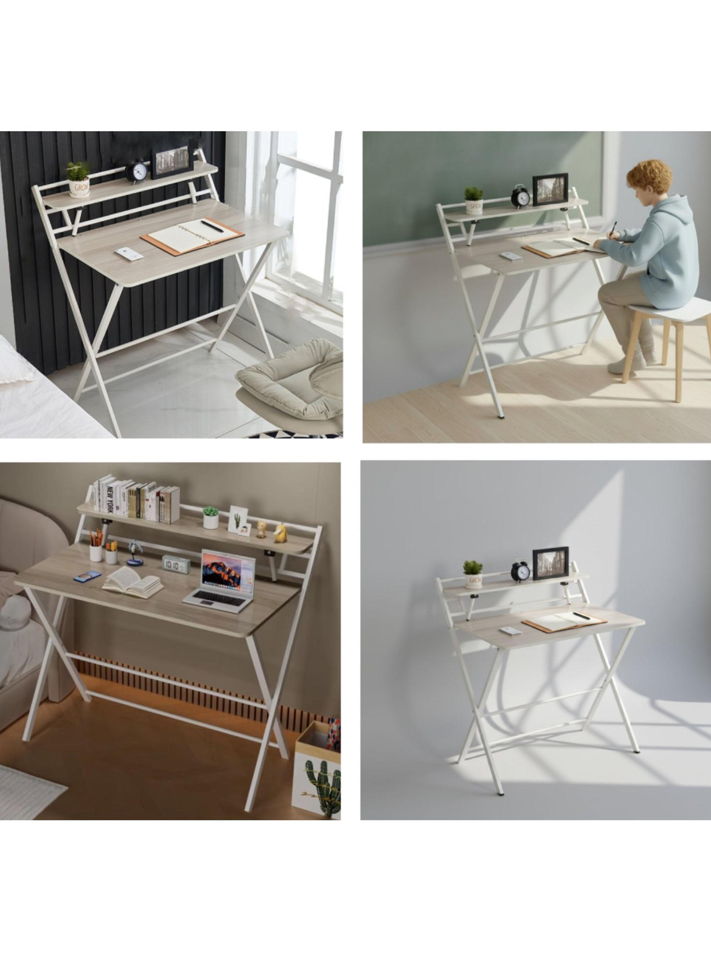 Escritorio Plegable Home Office Gris-5