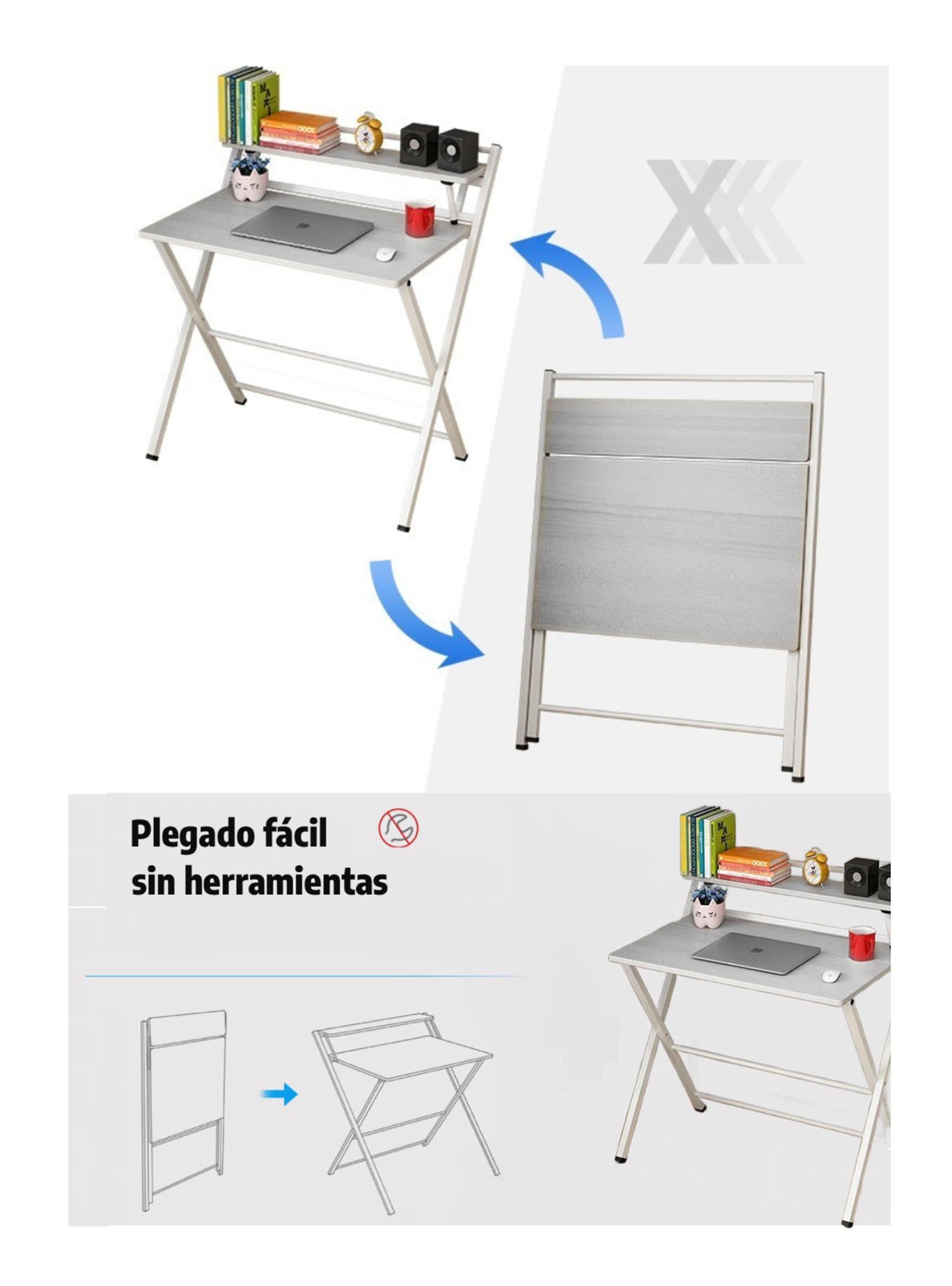 Escritorio Plegable Home Office Gris-2