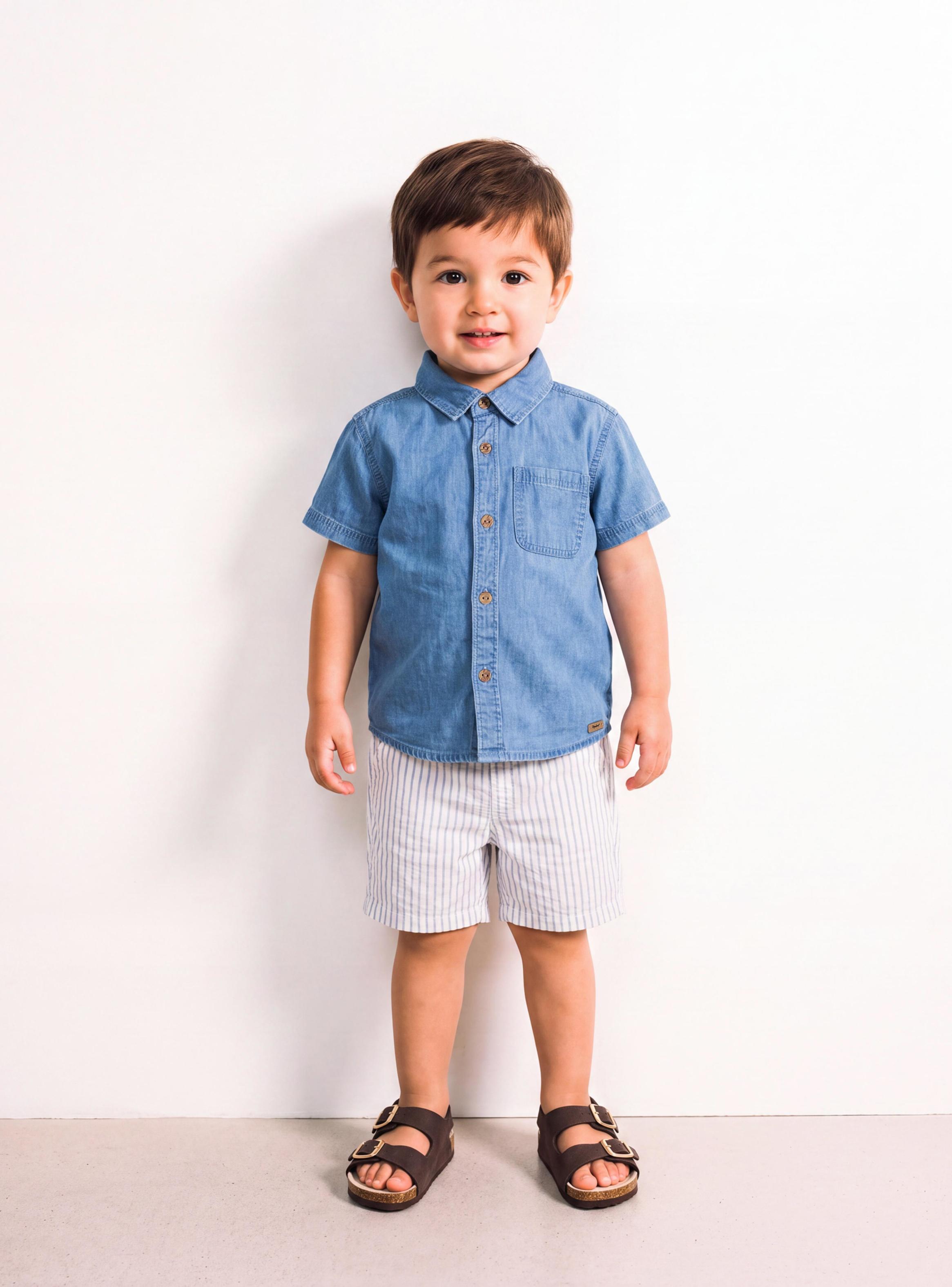 Conjunto Camisa Denim y Bermuda Twill-0