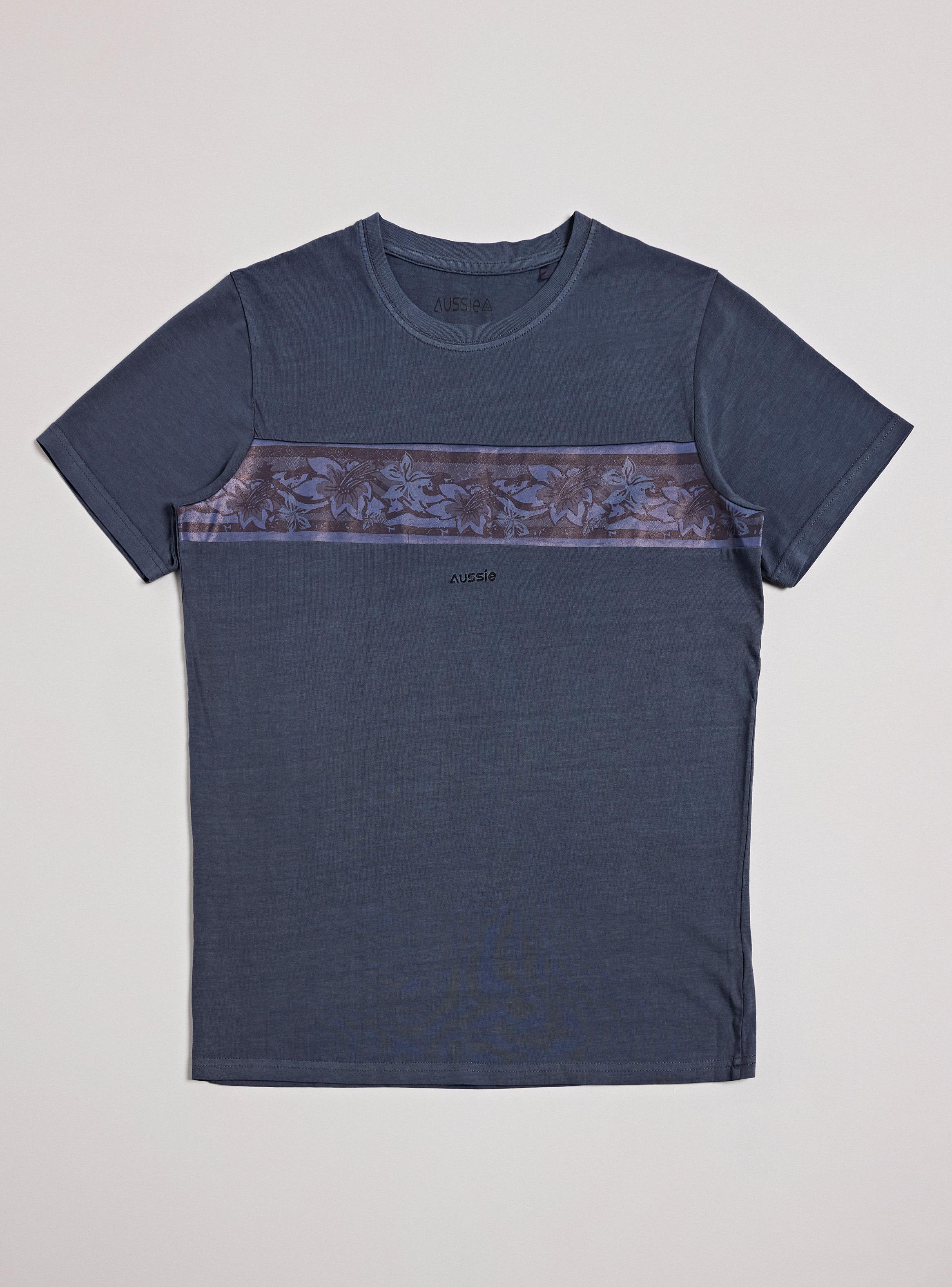 Polera Efecto Desgastado con Franja Diseño Central-1