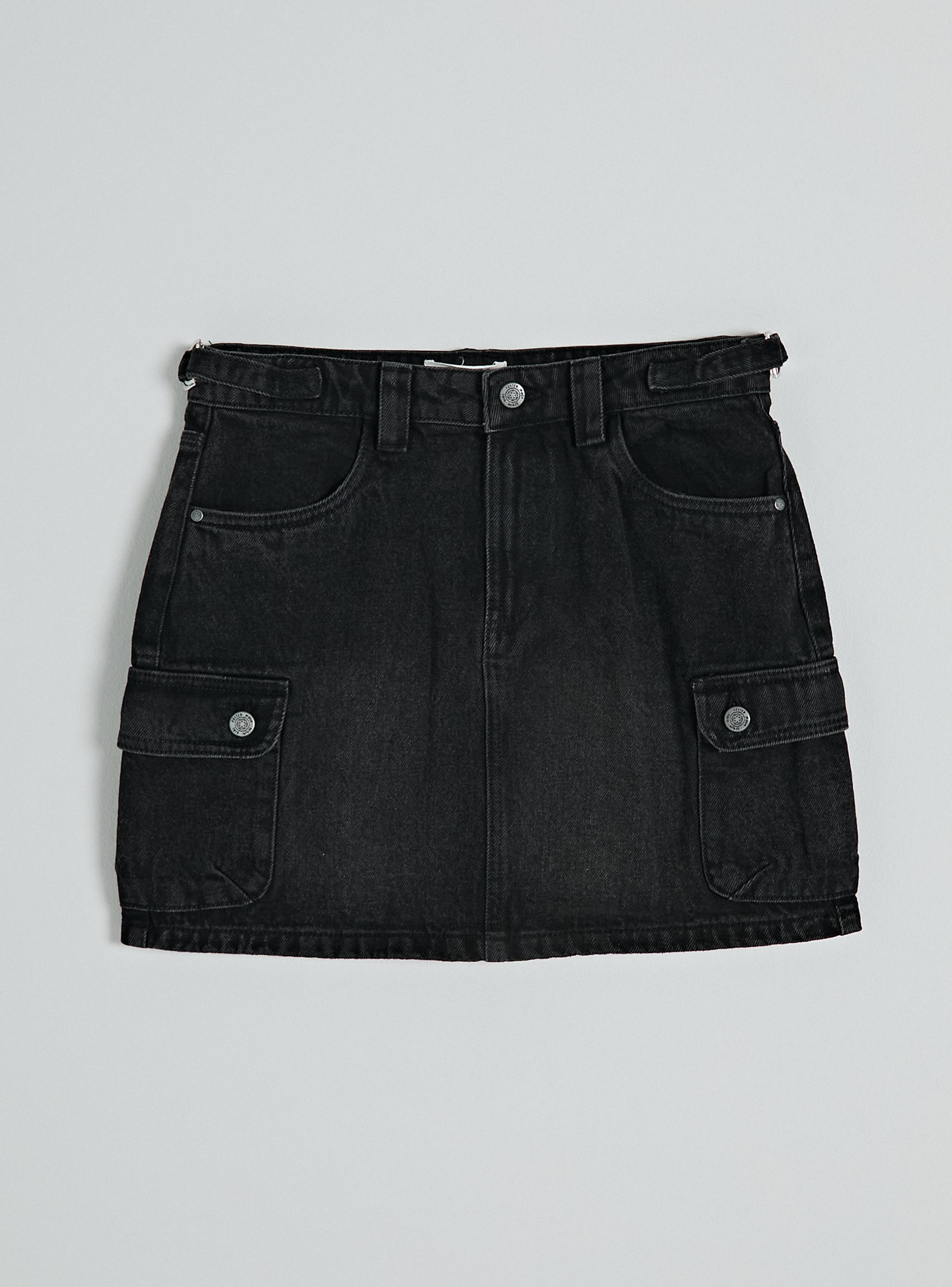 Falda Denim Bolsillos Cargo-1