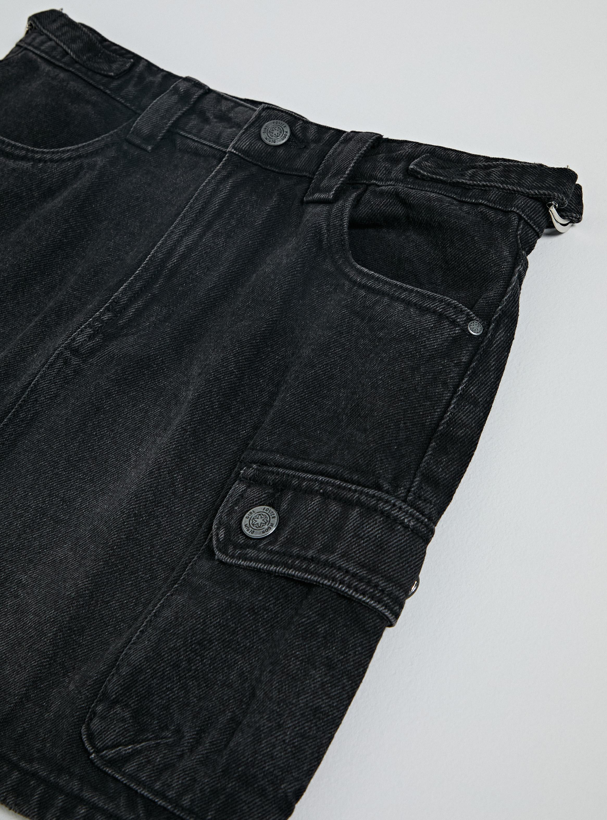 Falda Denim Bolsillos Cargo-3