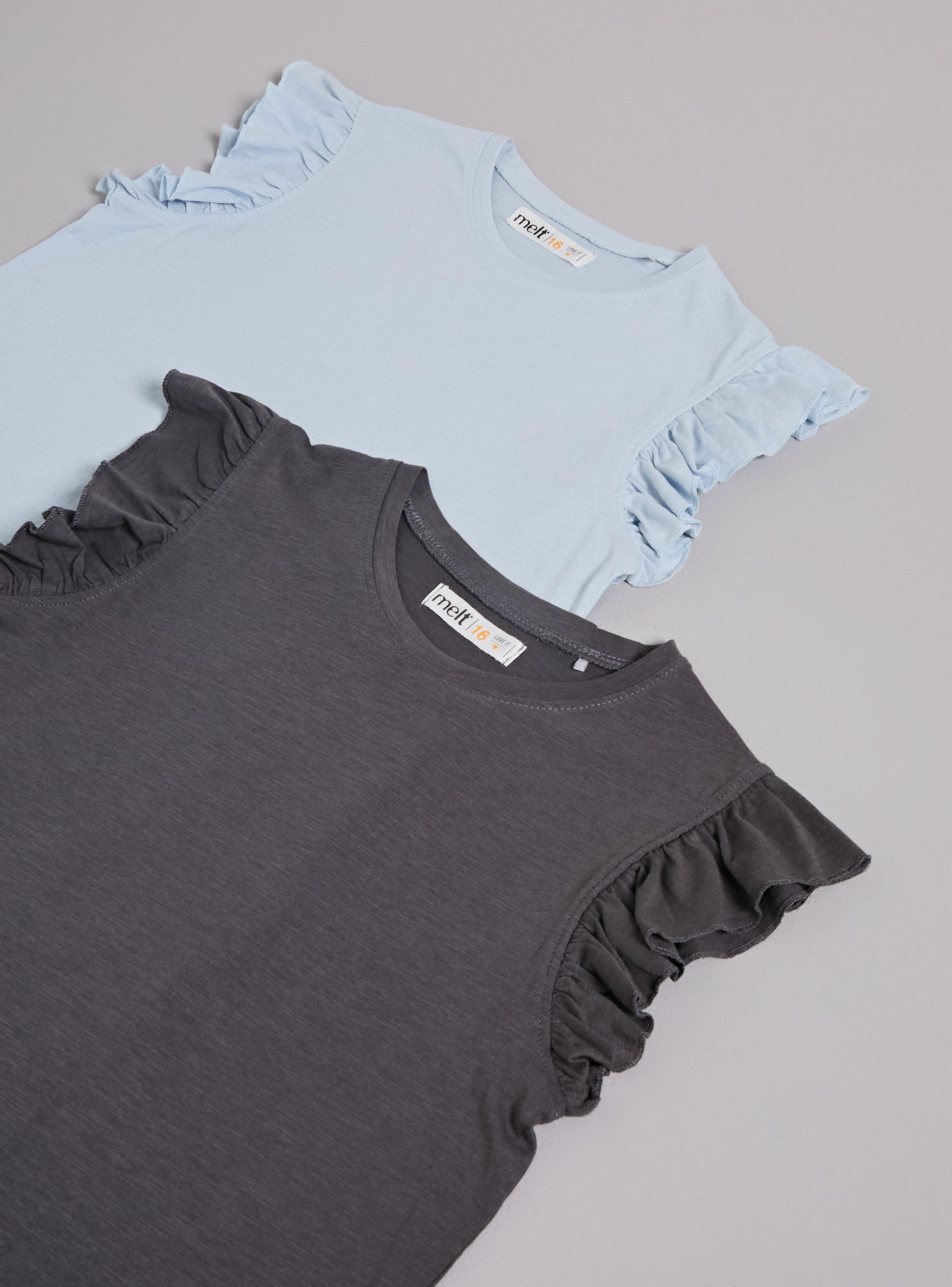 Polera Bipack Colores Sólidos con Vuelos-3