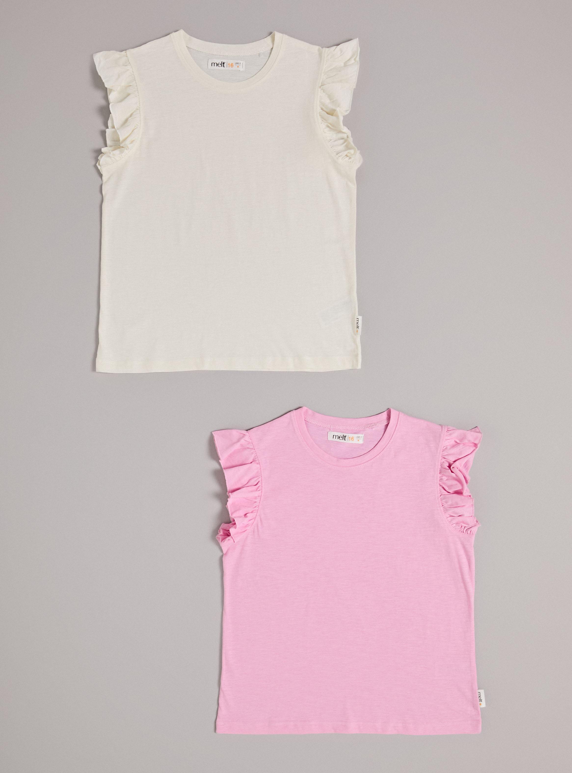 Polera Bipack Colores Sólidos con Vuelos-0