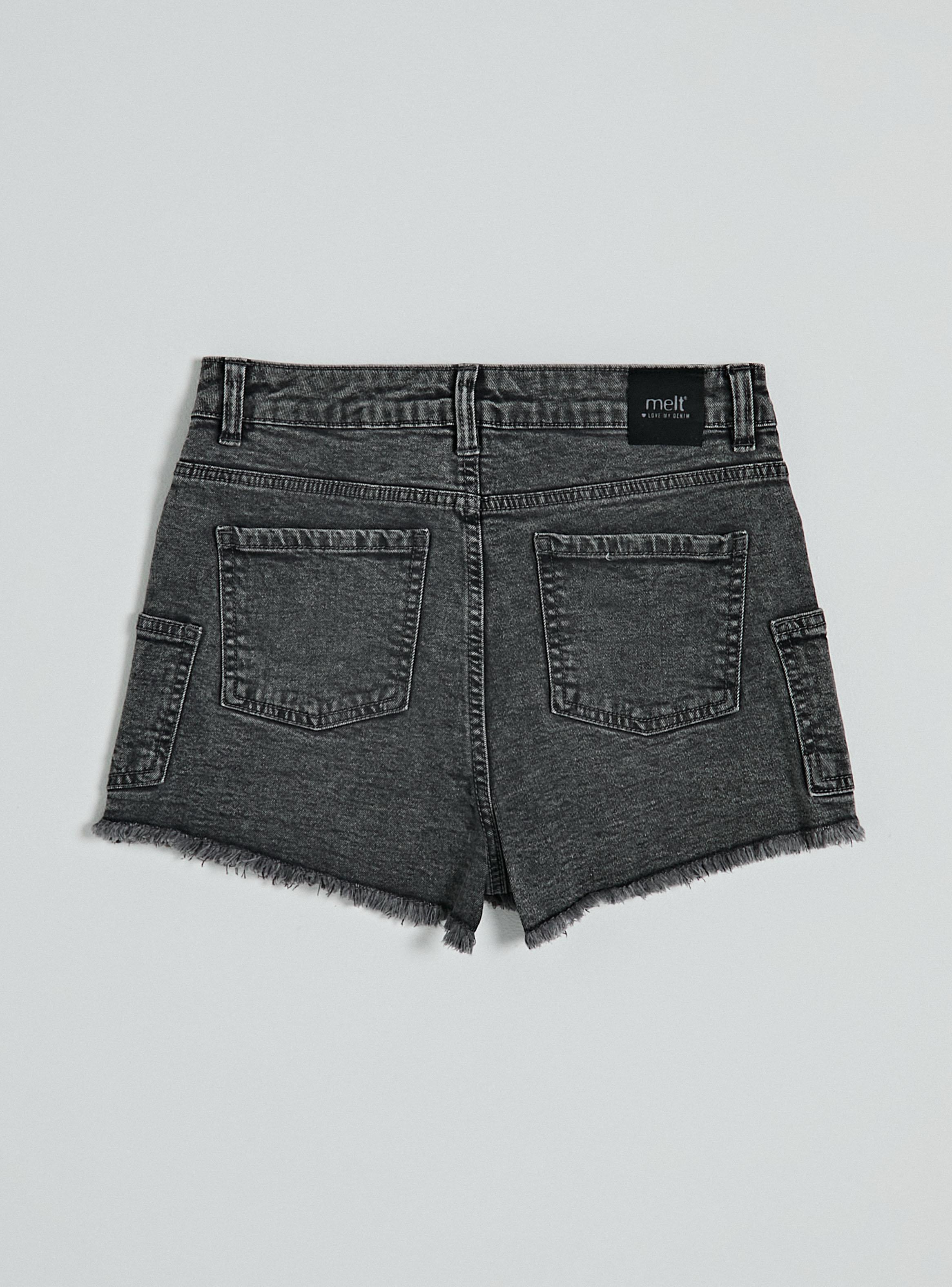 Short con Bolsillos Laterales Denim Niña-2