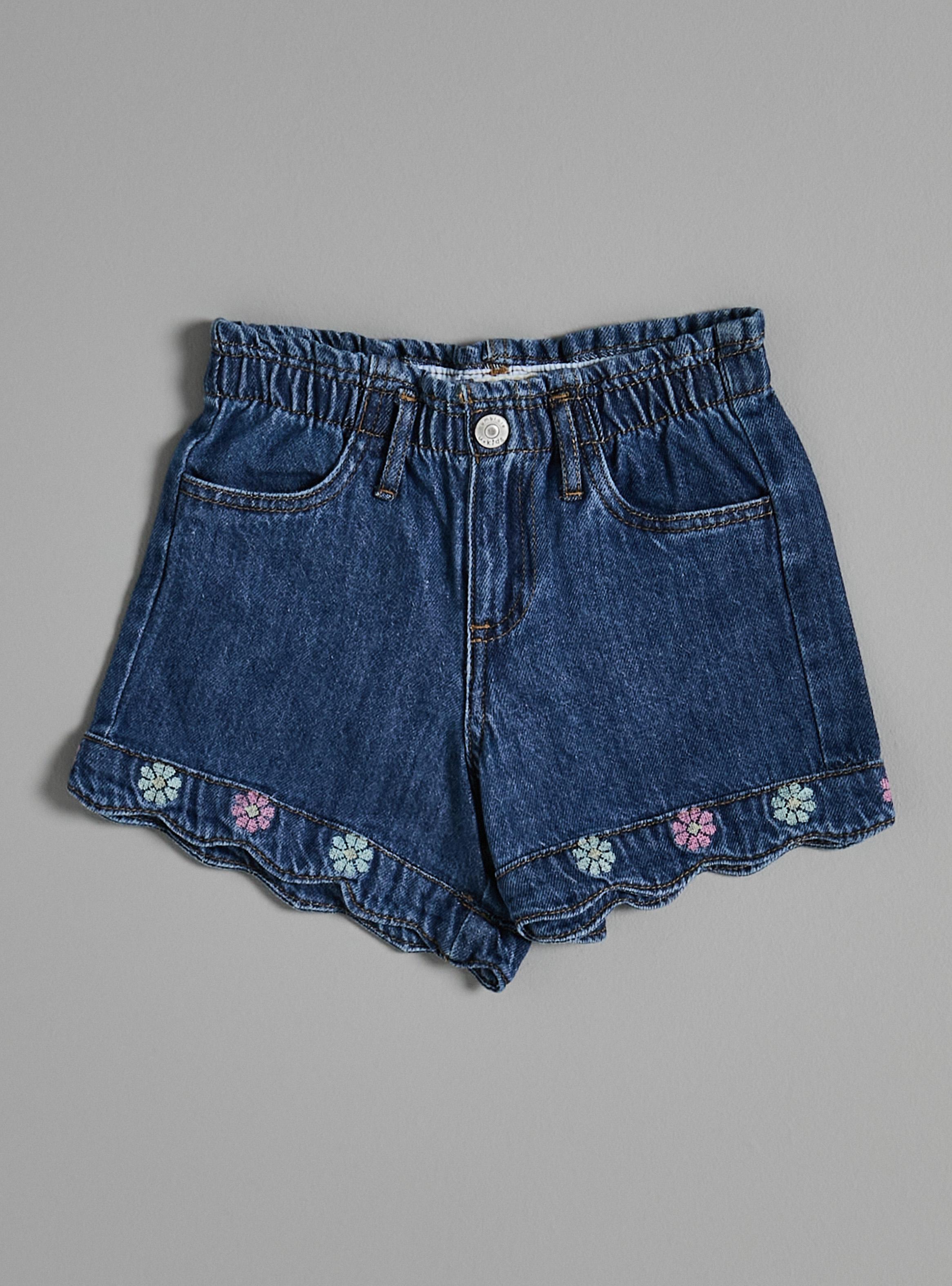 Short con Bordados en la Basta Mezclilla-1