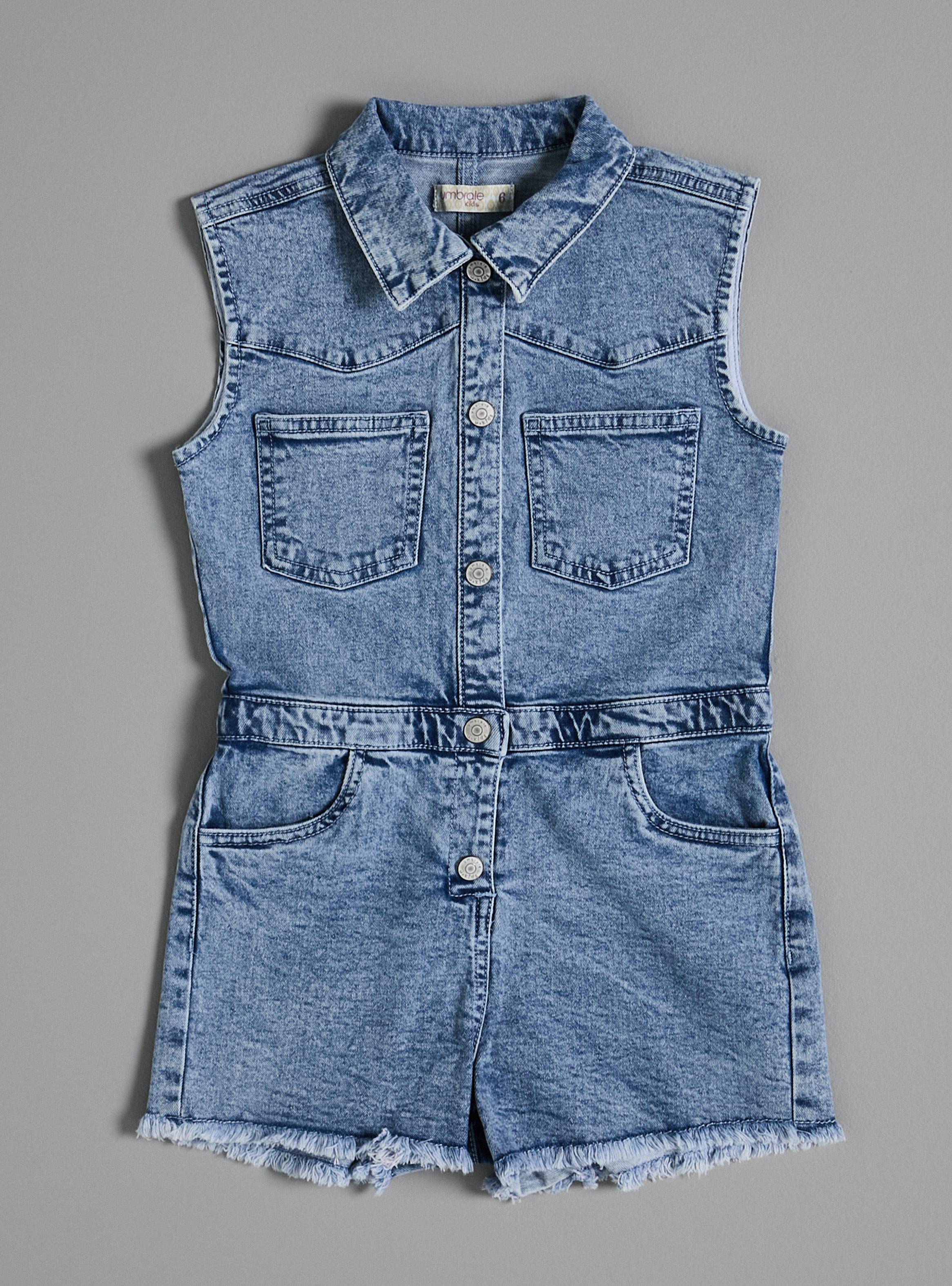 Enterito Short Denim Niña-1