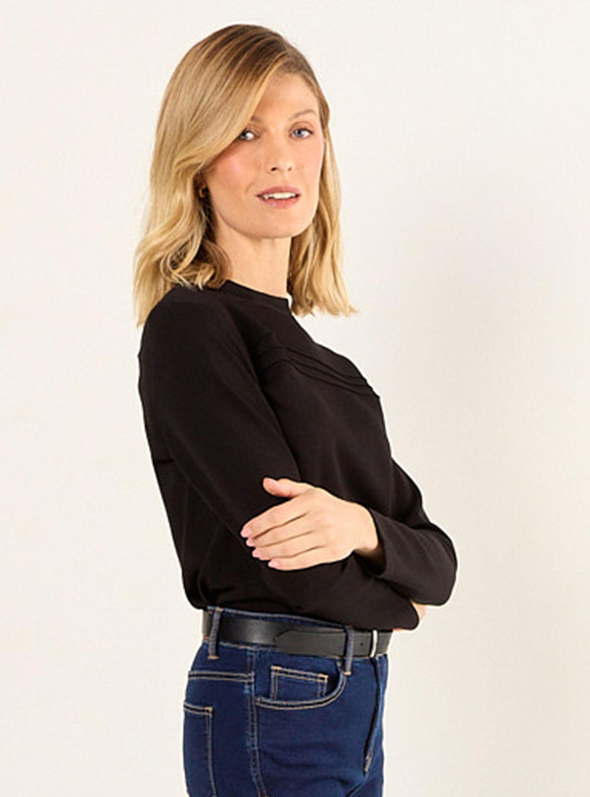Polera Cuello Alto con Alforzas-2