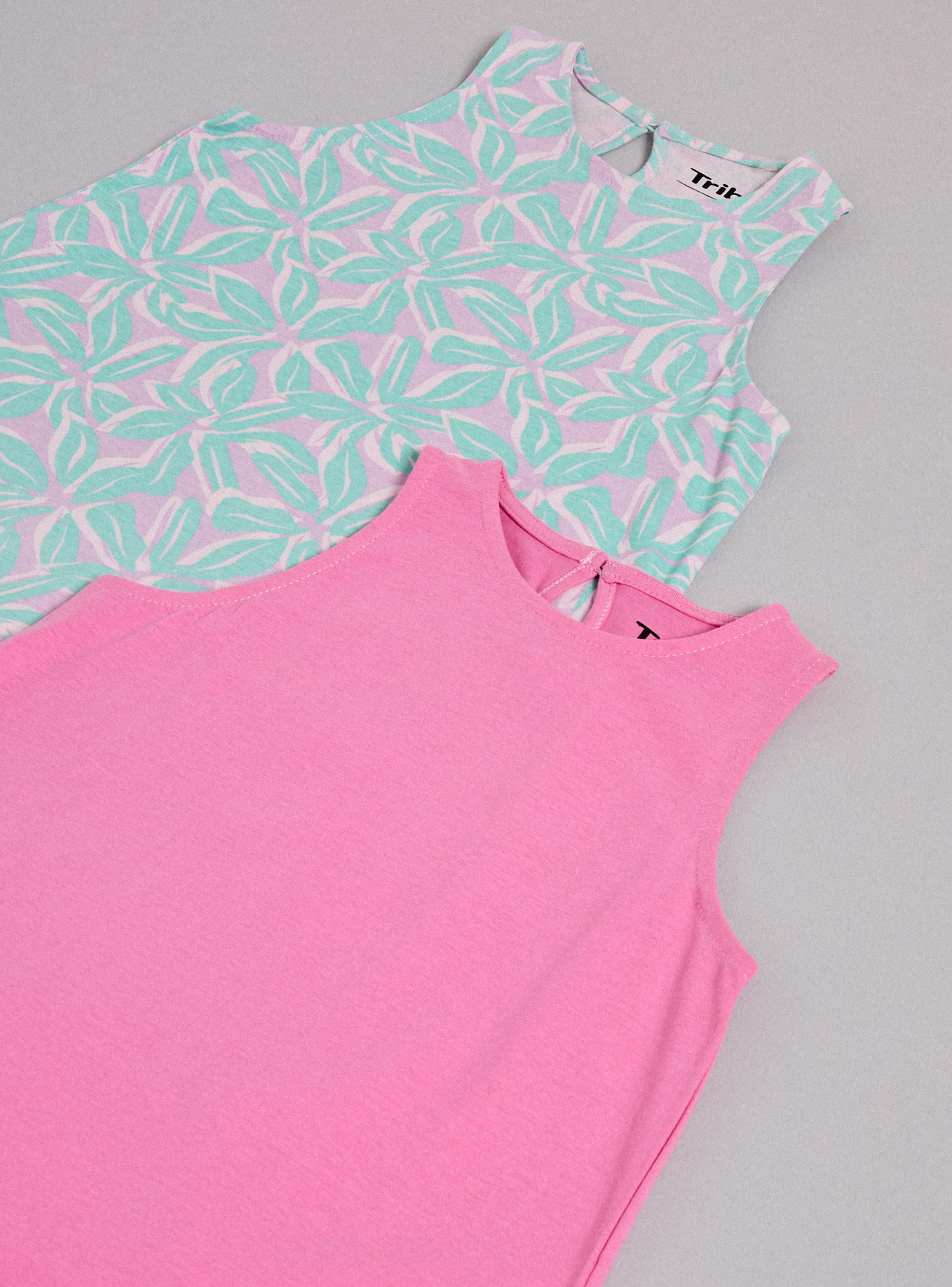 Vestido Bipack Diseño Estampado y Liso-3