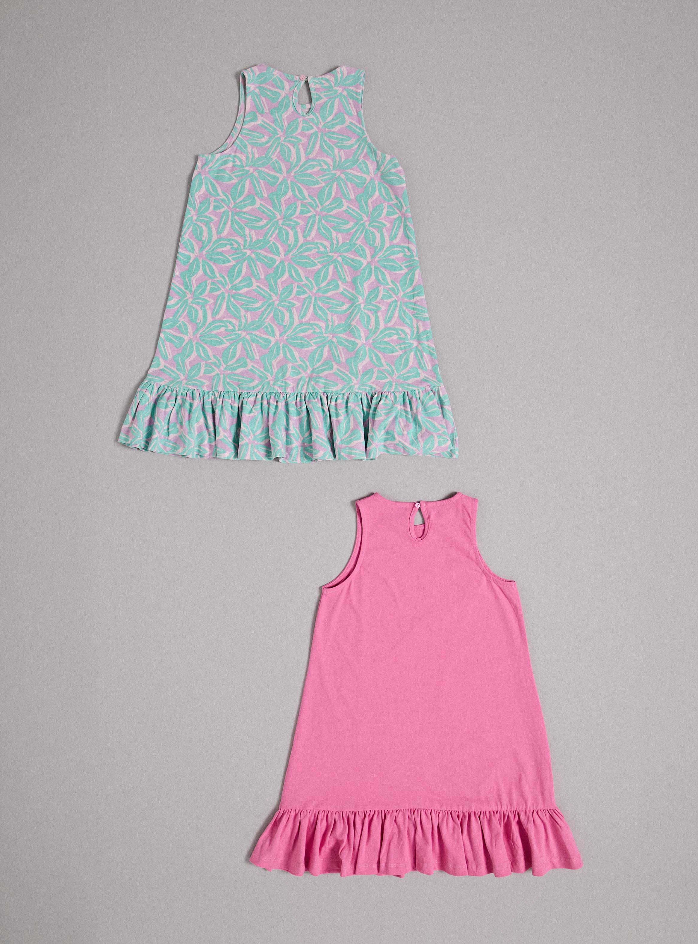 Vestido Bipack Diseño Estampado y Liso-2