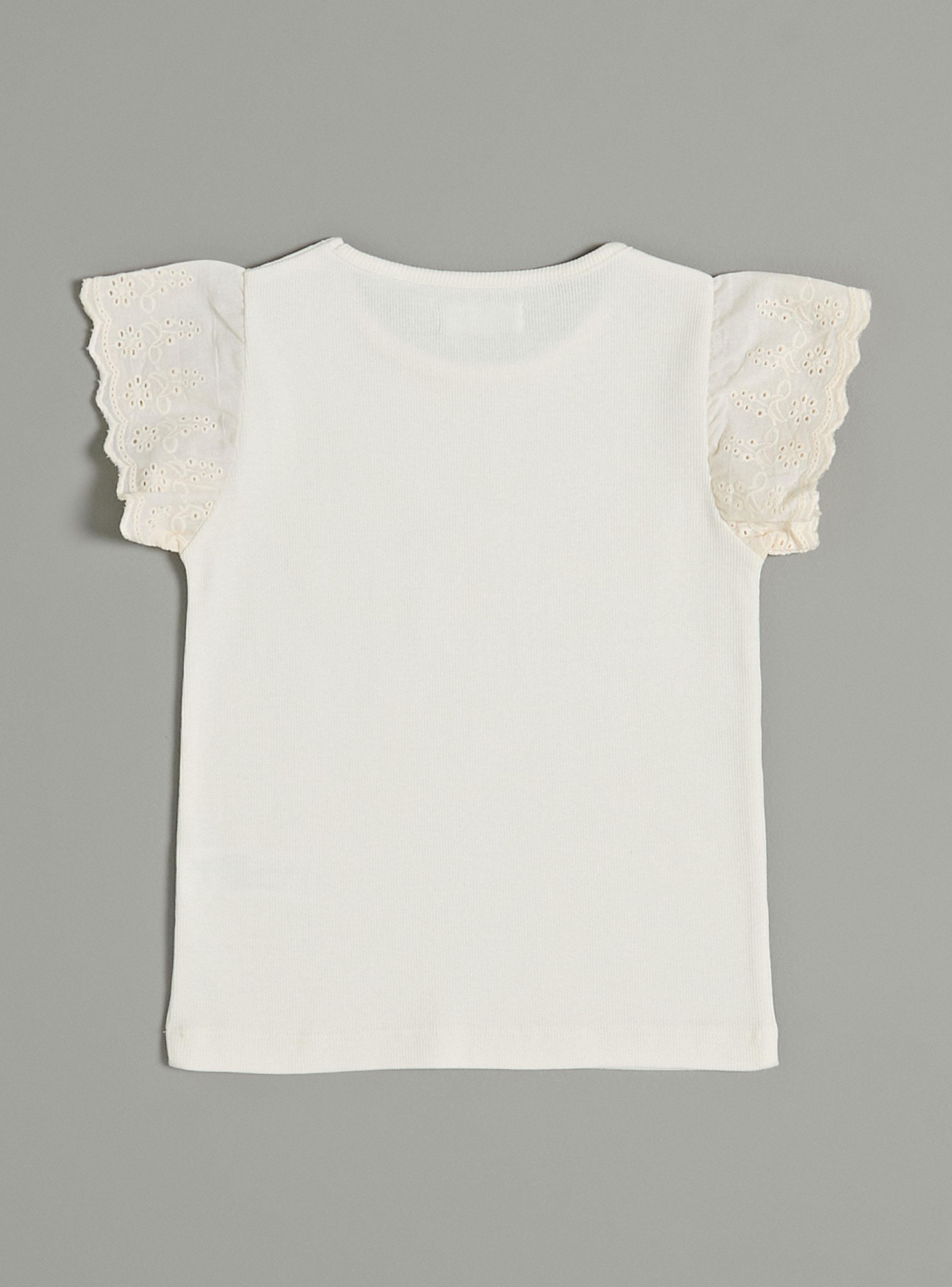 Polera Color Liso Manguitas de Broderie-2