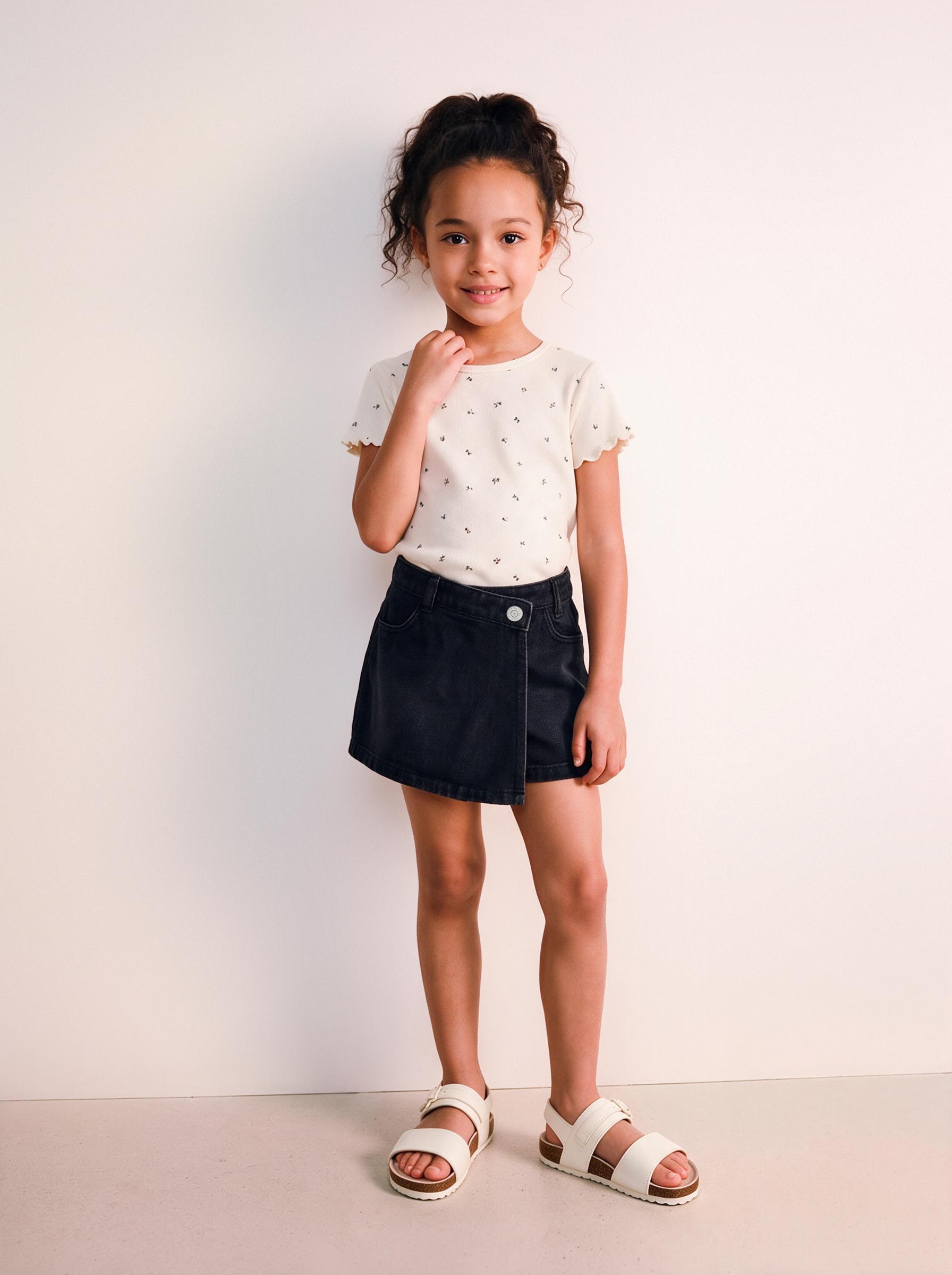 Short Skort Color Denim-0