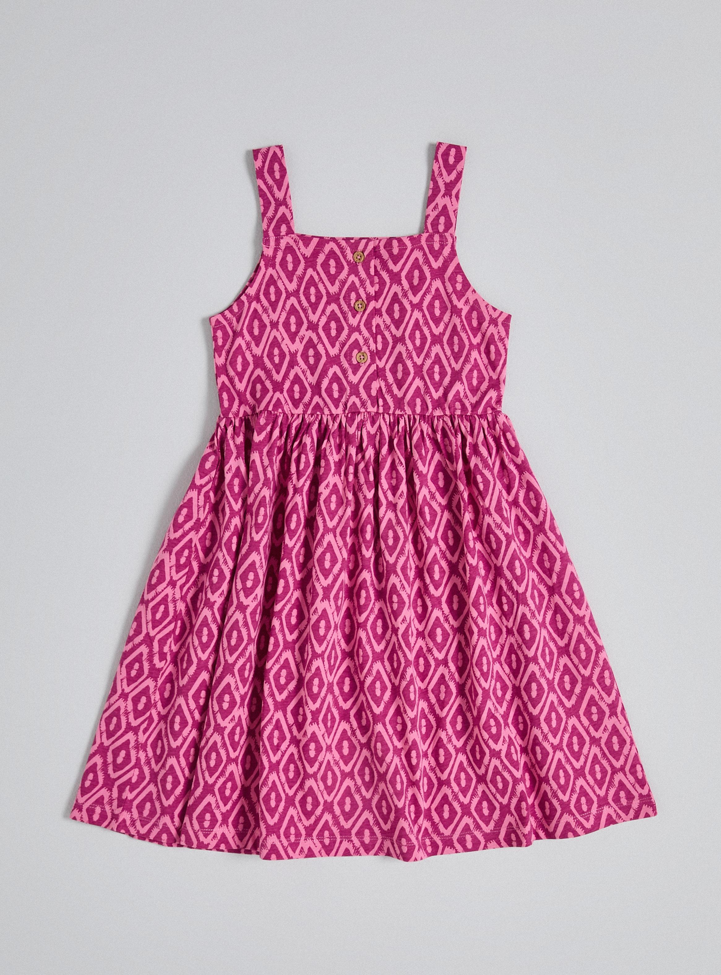Vestido Botones con Diseño Estampado-0