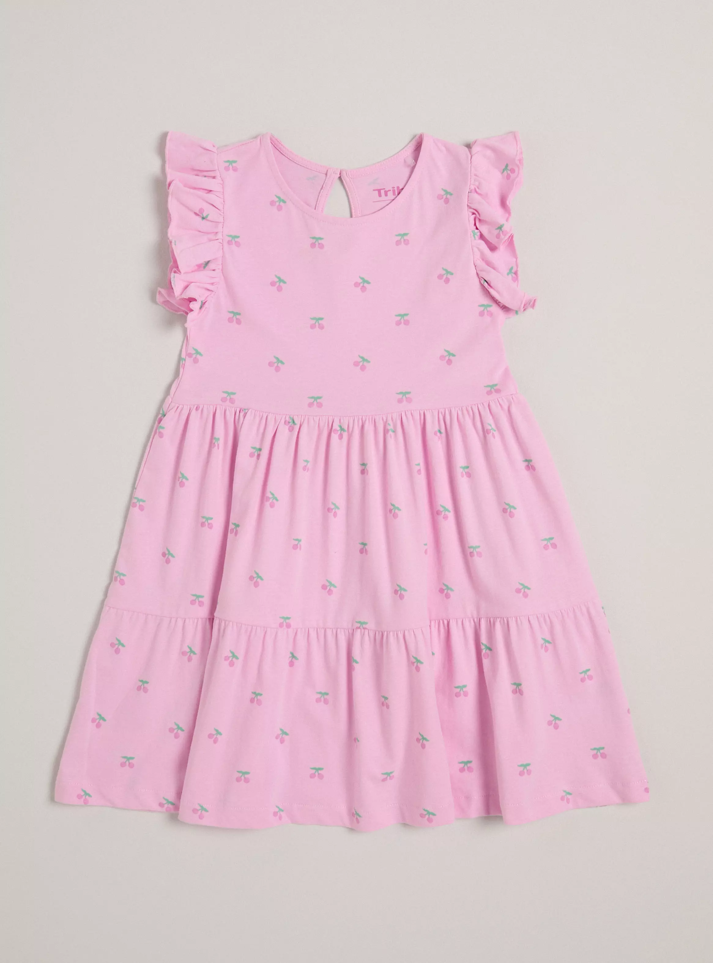Vestido Diseño Estampado con Detalles Vuelos-0