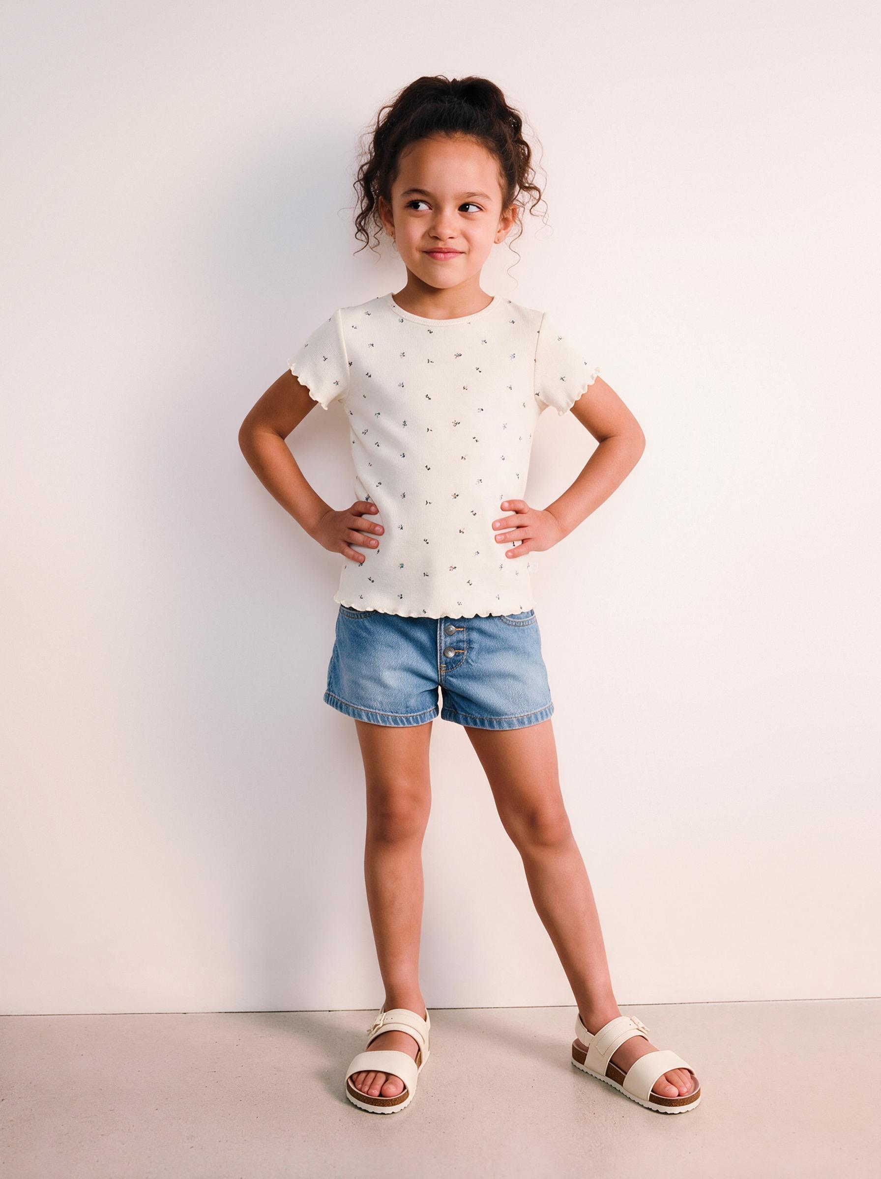 Short Botones Denim Niña-0