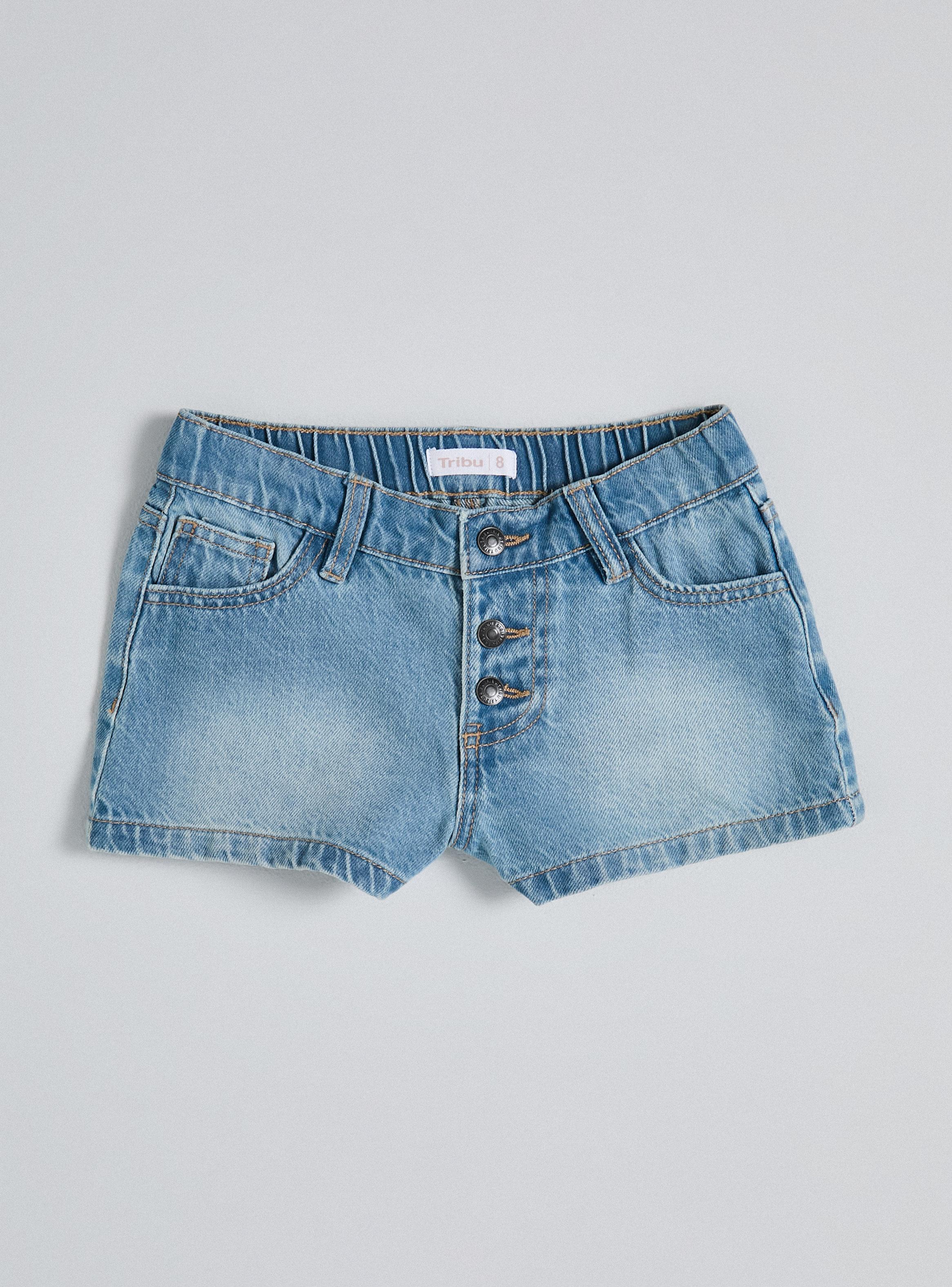 Short Botones Denim Niña-1